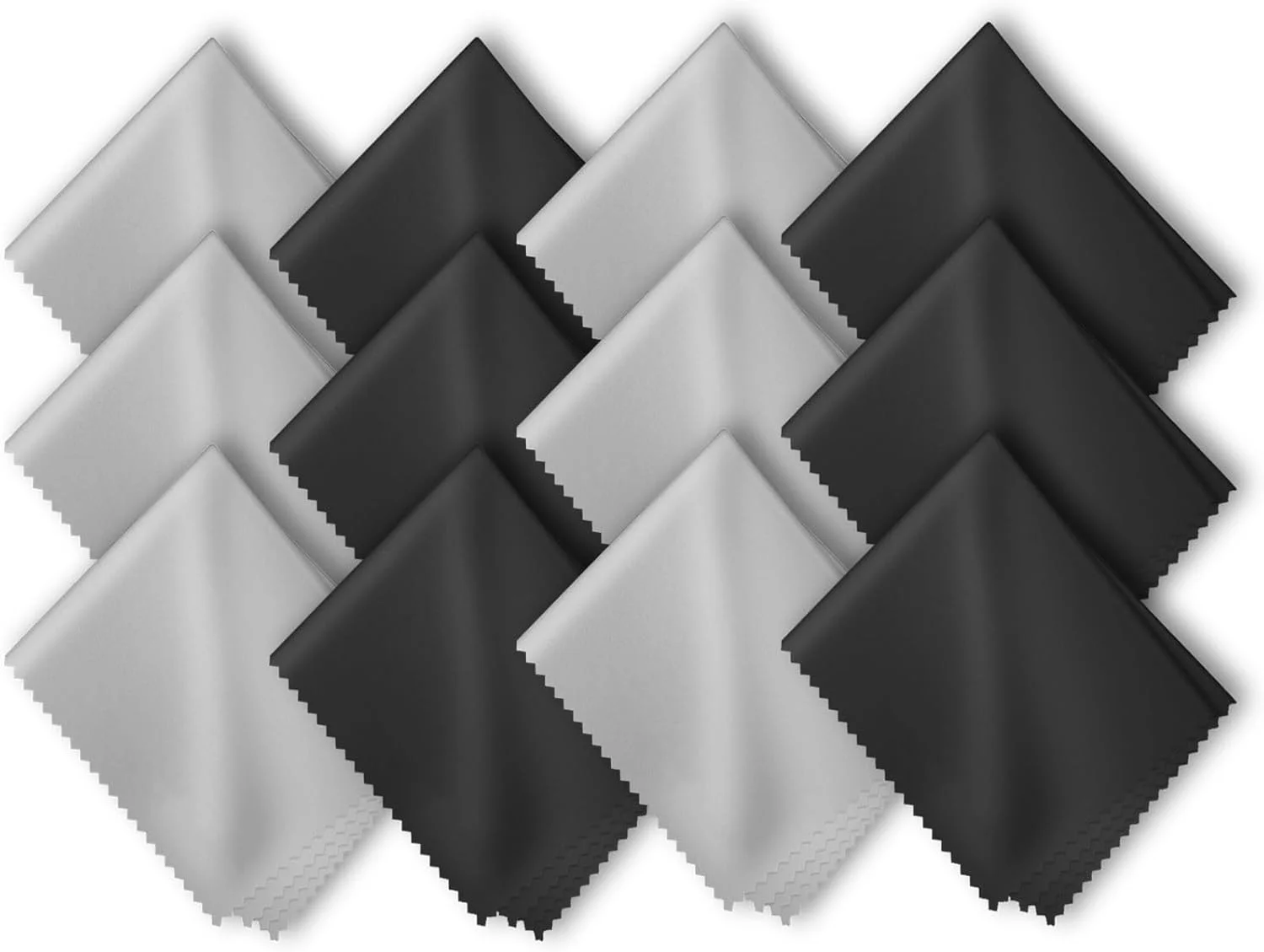 بسته 12 عددی دستمال تمیز کننده عینک، 6 عدد مشکی و 6 عدد خاکستری، 15x17 سانتی متر، دستمال نرم و بدون پرز برای تمیز کردن لنز، مناسب برای صفحه نمایش، دوربین و لوازم الکترونیکی بسته 12 عددی دستمال تمیز کننده عینک، 6 عدد مشکی و 6 عدد خاکستری، 15x17 سانتی متر، دستمال نرم و بدون پرز برای تمیز کردن لنز، مناسب برای صفحه نمایش، دوربین و لوازم الکترونیکی