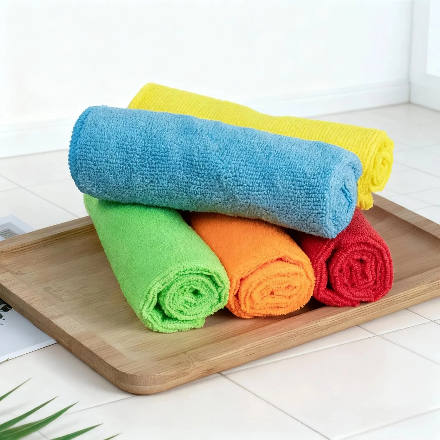 بسته 5 عددی دستمال تمیز کننده الیاف بسیار ظریف - 18.5 در 15.2 سانتیمتر - پارچه ای برای تمیز کردن خانه ها، دستمال تمیز کننده الیاف بسیار ظریف