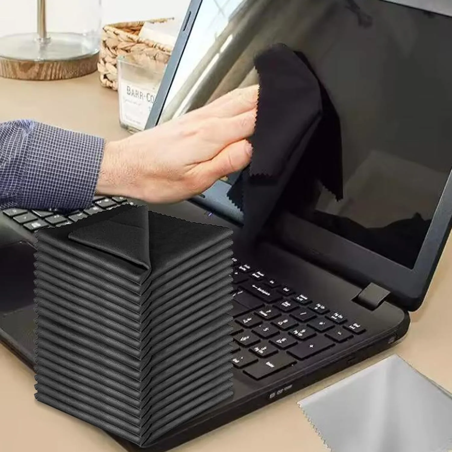 دستمال تمیز کننده میکروفایبر برای کامپیوتر، لنز دوربین، عینک، تلویزیون، لپ تاپ، تبلت، تلفن و صفحه نمایش وسایل الکترونیکی، 15 سانتی متر (مشکی)، 10 عدد دستمال تمیز کننده میکروفایبر برای کامپیوتر، لنز دوربین، عینک، تلویزیون، لپ تاپ، تبلت، تلفن و صفحه نمایش وسایل الکترونیکی، 15 سانتی متر (مشکی)، 10 عدد