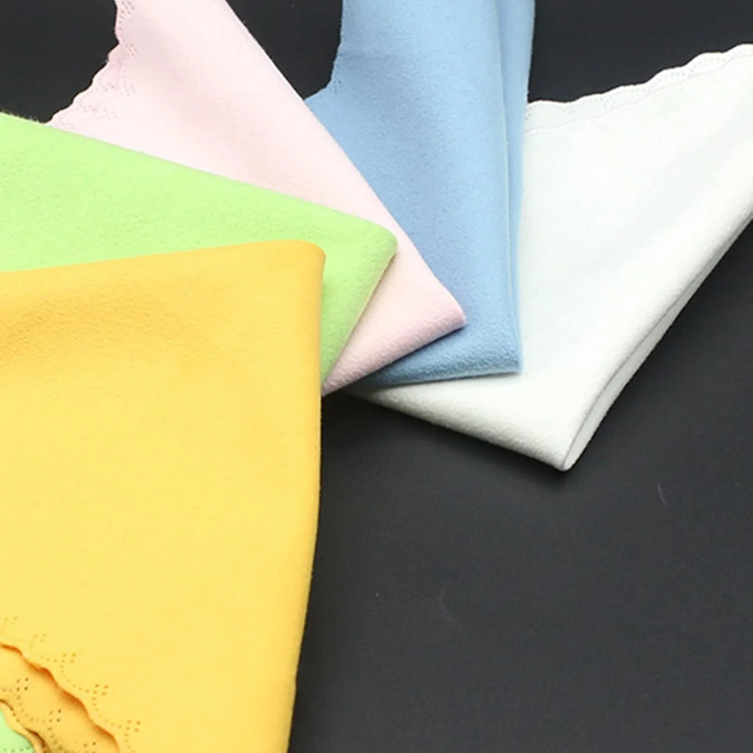 دستمال میکروفایبر تمیز کننده، ست 5 عددی دستمال نرم با لبه های خاص برای تمیز کردن سازهای موسیقی گیتار، ویولن، پیانو، LCD و موارد دیگر