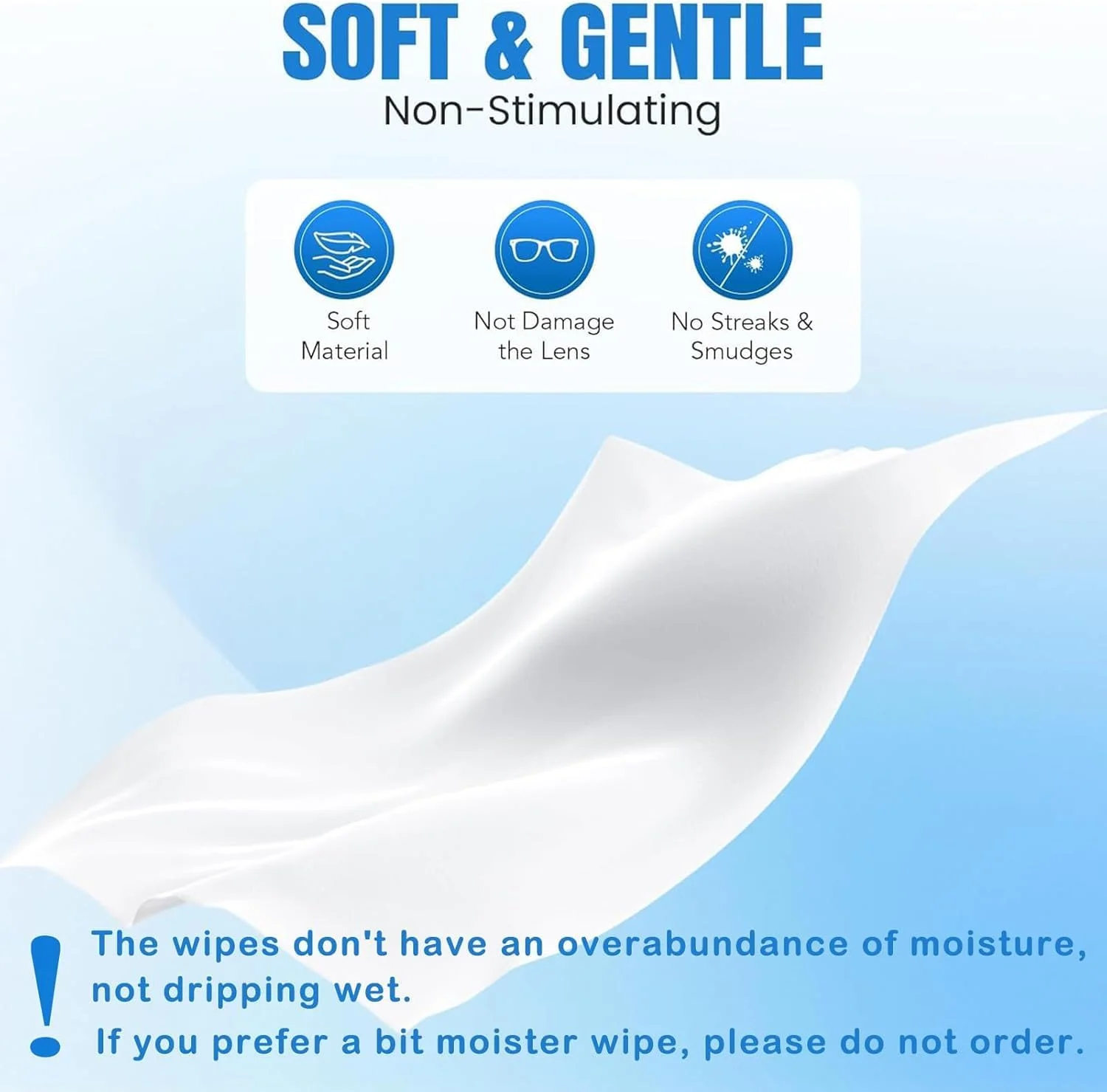 دستمال مرطوب ضد بخار برای عینک، بسته 30 عددی دستمال تمیز کننده لنز، ایده آل برای عینک، تبلت، لنز دوربین، صفحه نمایش و سطوح ظریف، تمیز کننده بدون رگه و خش