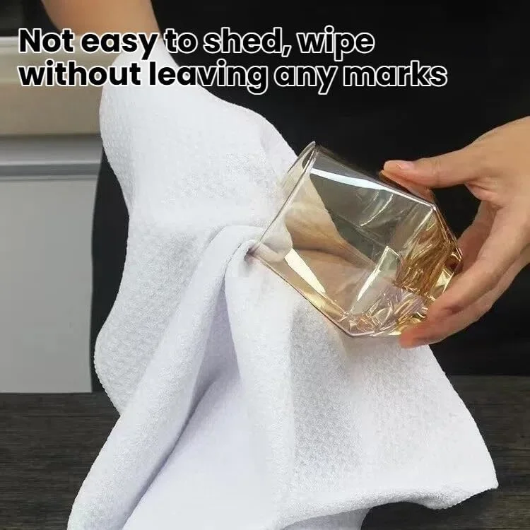 بسته 2 عددی دستمال پولیش ظروف شیشه ای میکروفایبر ممتاز، حوله های خشک کن بزرگ بدون پرز برای لیوان ها، پایه های لیوان، ظروف شیشه ای، لنز دوربین، 30 در 30 سانتی متر (سفید، 2 عدد)