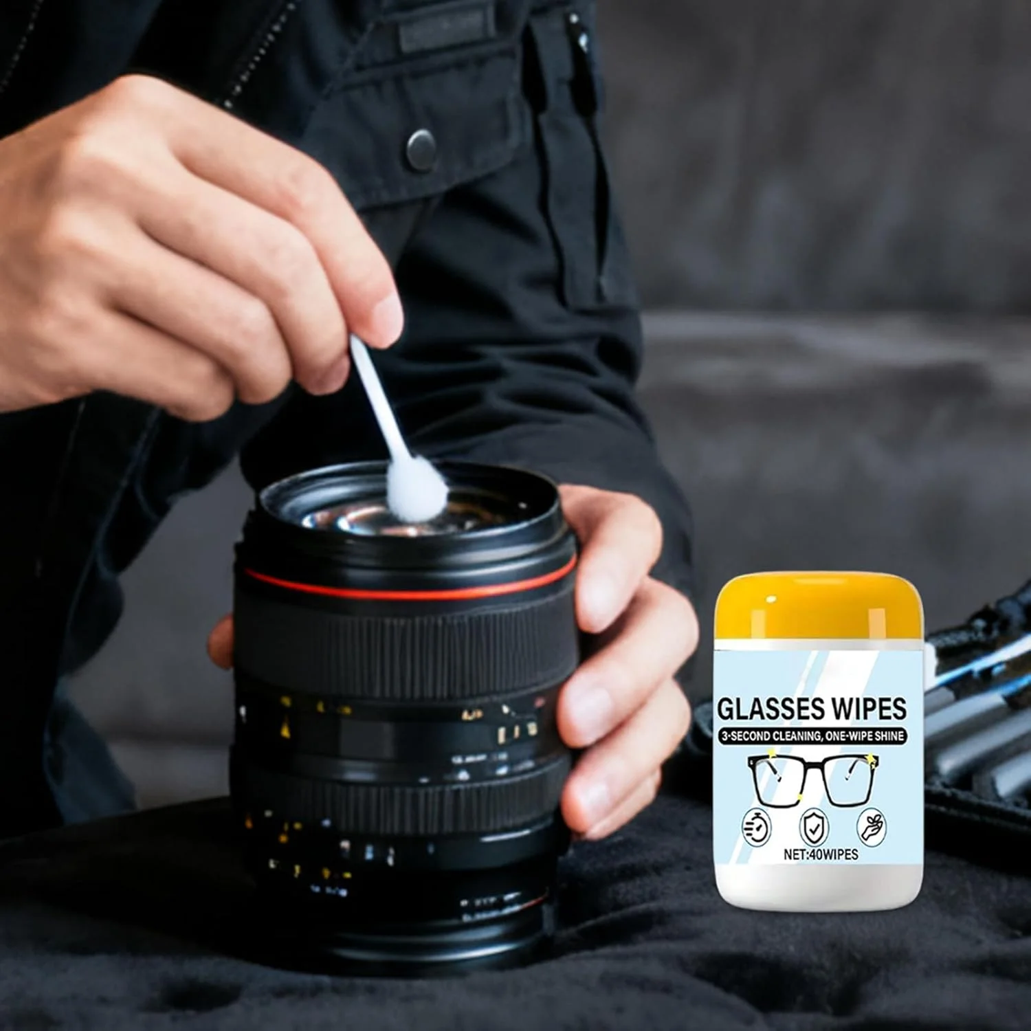 دستمال مرطوب تمیز کننده عینک - 40 عدد خشک‌شونده سریع و ضد بخار | دستمال مرطوب تمیز کننده عینک | مناسب برای تلفن، کامپیوتر، لوازم الکترونیکی، لپ‌تاپ، مانیتور، تلویزیون، دوربین و عینک