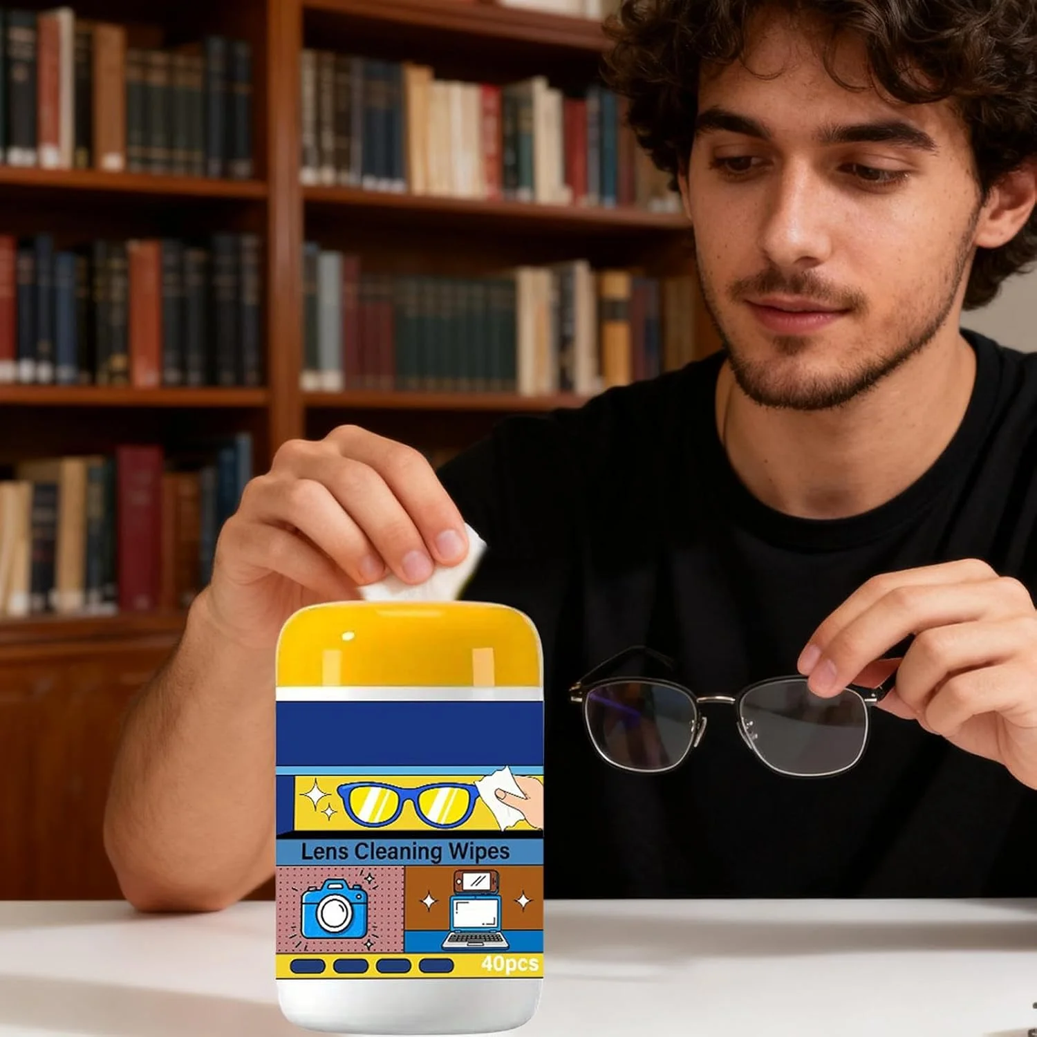 دستمال مرطوب تمیز کننده چند منظوره، پاک کننده لکه بدون ایجاد خش، دستمال مرطوب قابل حمل برای لنز، مناسب برای عینک، آینه، پنجره، صفحه تلویزیون، تلفن های هوشمند، تبلت، مانیتور و عینک طبی