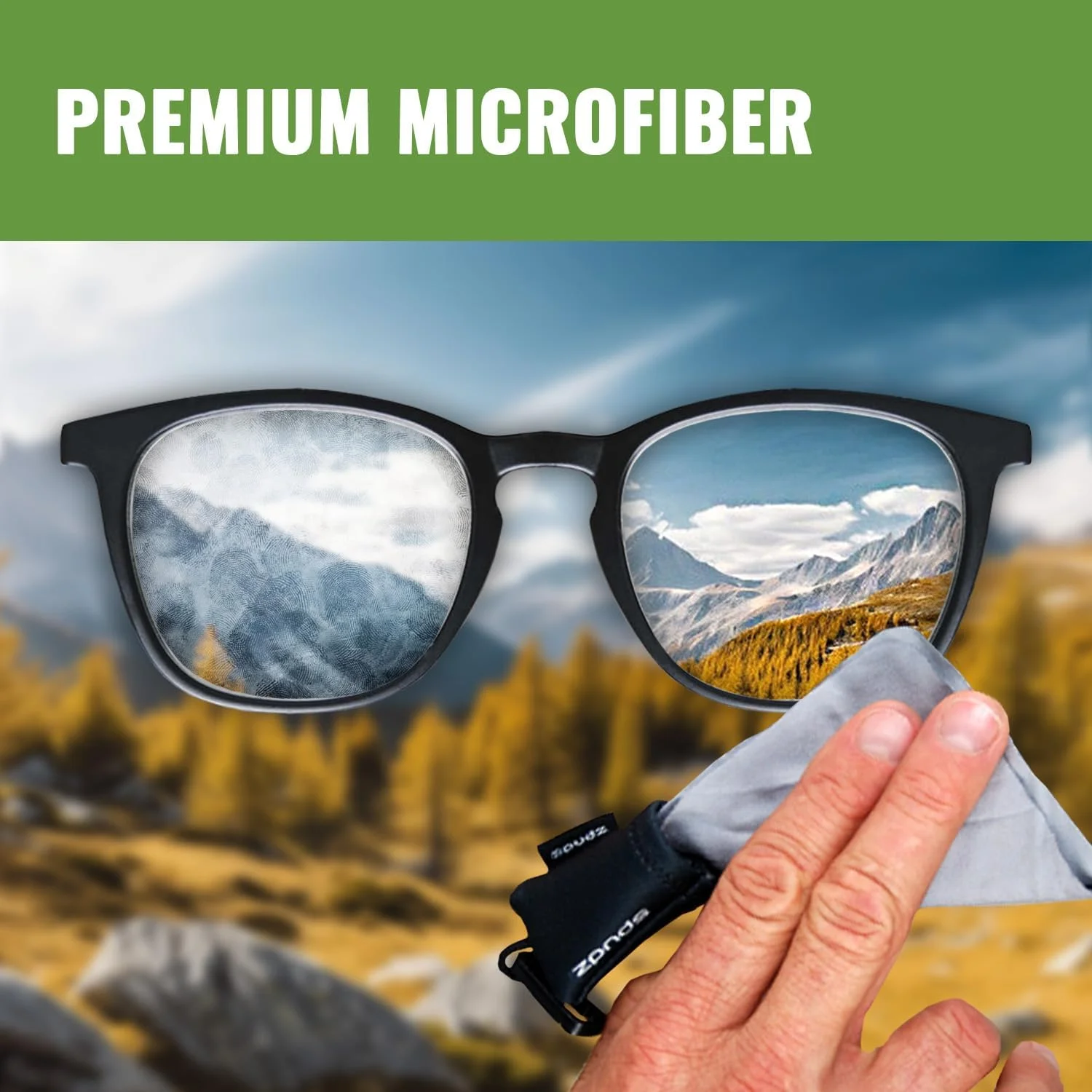 دستمال میکروفیبر کلاسیک Alpine Innovations Spudz، تمیز کننده صفحه نمایش و لنز، سرمه ای، معمولی، 15x15 سانتی متر