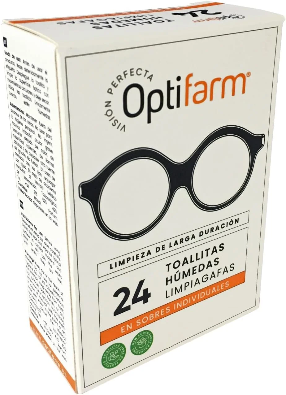 دستمال مرطوب تمیز کننده لنز Optifarm، بسته 24 عددی
