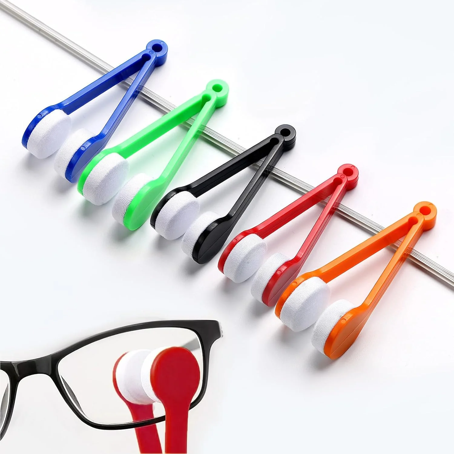 برس تمیز کننده عینک قابل حمل 5 عددی - دستمال مرطوب لنز بدون رگه برای عینک و عینک آفتابی