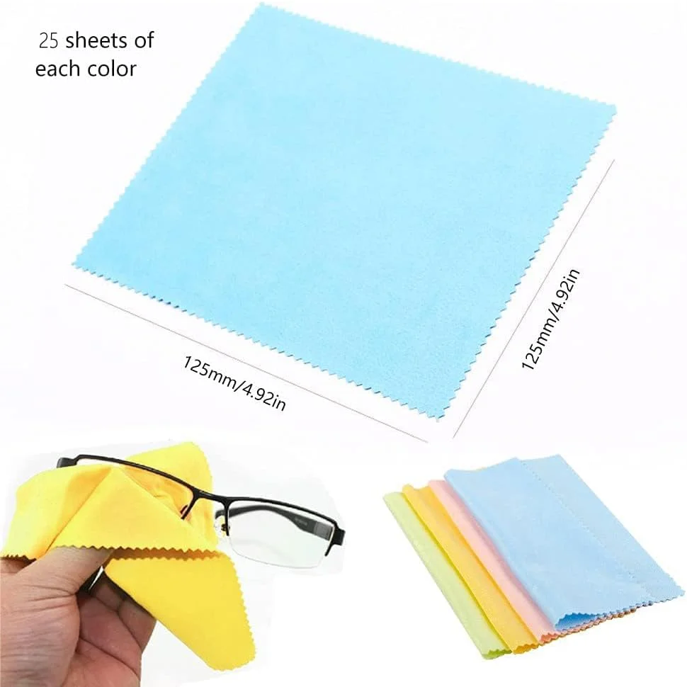 دستمال تمیز کننده عینک، دستمال میکروفیبر برای تمیز کردن لنز دوربین، عینک، لنزها، تلفن، آیپد، تبلت، لپ تاپ، صفحه نمایش ال سی دی تلویزیون/کامپیوتر/مانیتور و سایر سطوح ظریف رنگارنگ، 100 عدد دستمال تمیز کننده عینک، دستمال میکروفیبر برای تمیز کردن لنز دوربین، عینک، لنزها، تلفن، آیپد، تبلت، لپ تاپ، صفحه نمایش ال سی دی تلویزیون/کامپیوتر/مانیتور و سایر سطوح ظریف رنگارنگ، 100 عدد