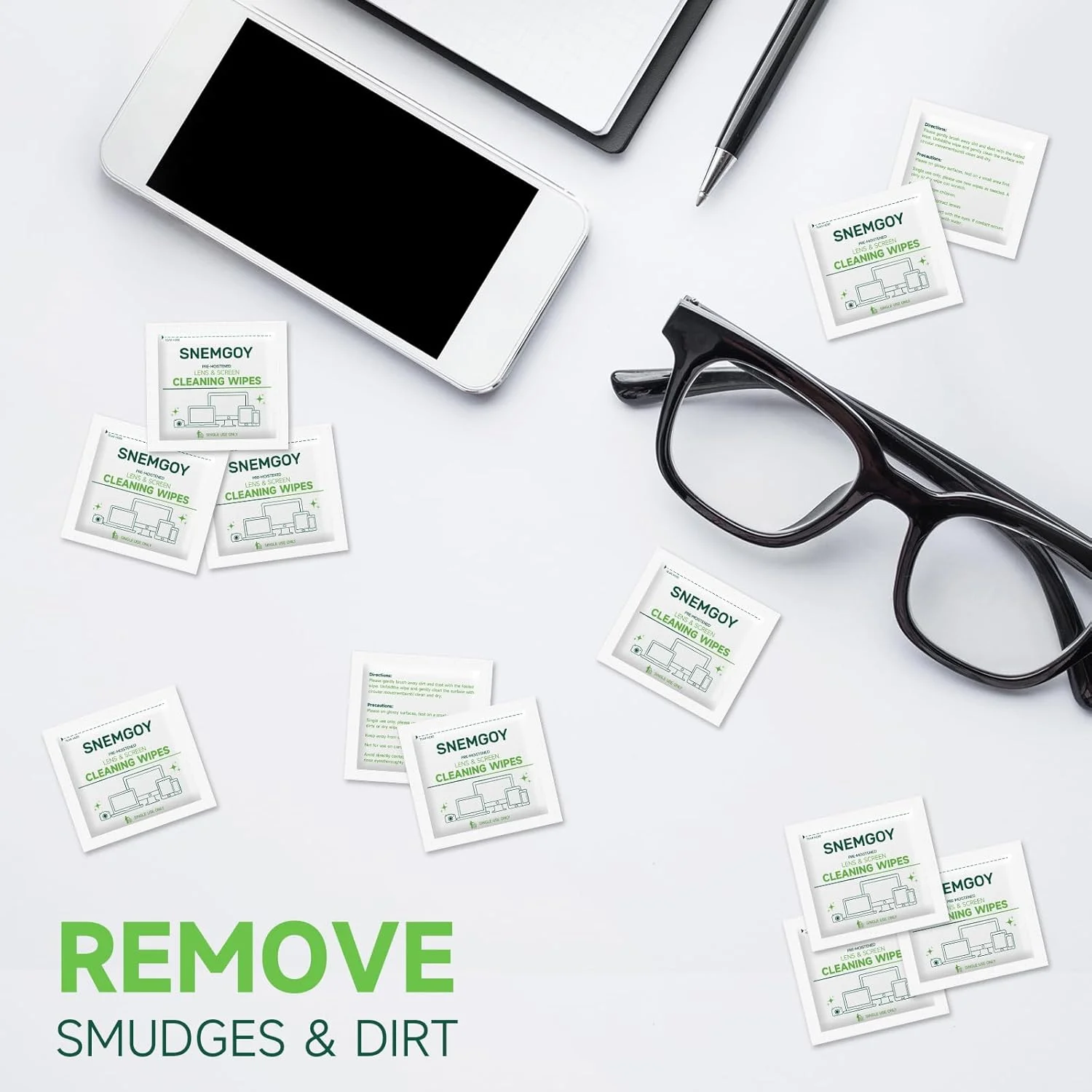 دستمال مرطوب تمیز کننده لنز 100 عددی، دستمال عینک از پیش مرطوب شده و بسته بندی جداگانه، تمیز کننده عینک برای عینک، لنز دوربین، تلفن، تبلت و صفحه نمایش کامپیوتر و سایر سطوح ظریف