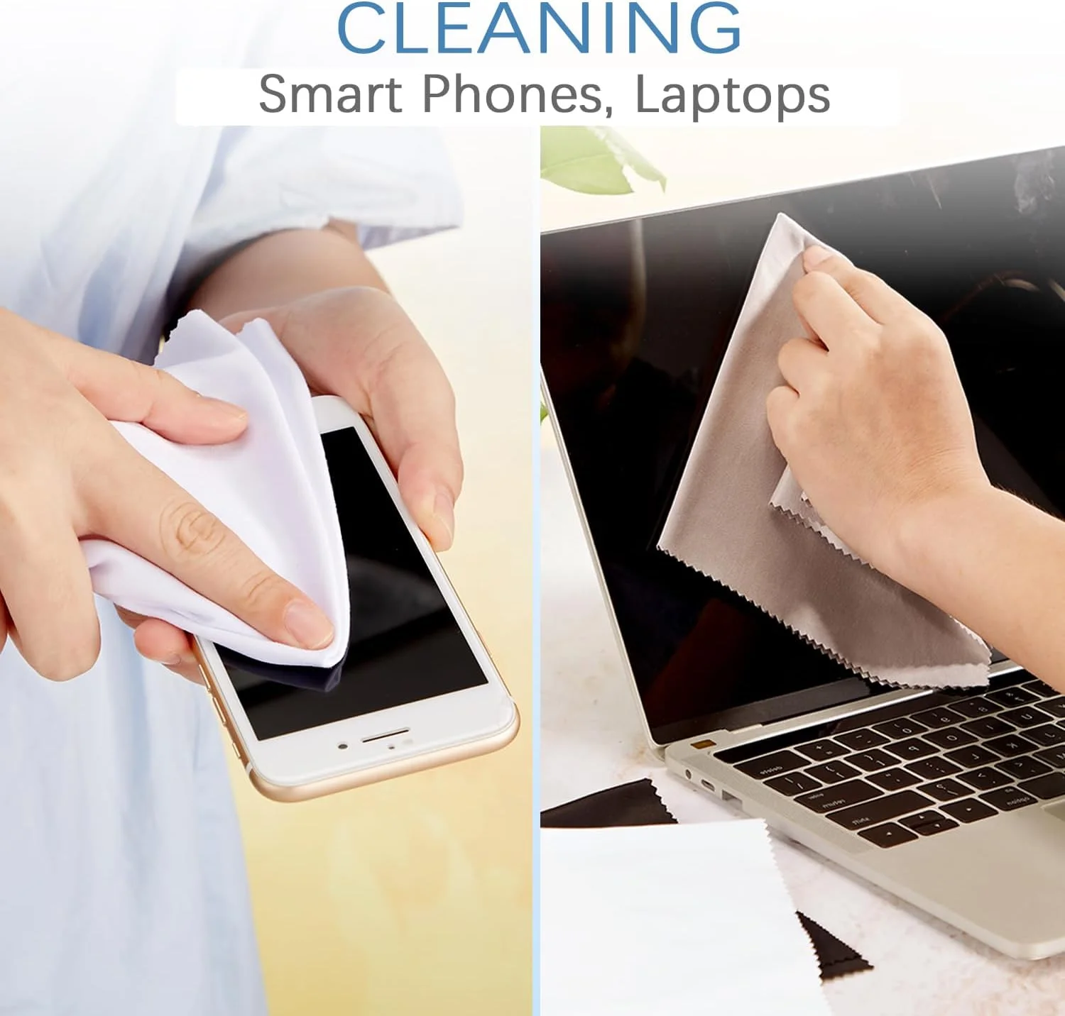 دستمال نظافت میکروفایبر بسیار بزرگ، 12 عدد، سایز بزرگ 30 در 30 سانتی متر، مناسب برای تمیز کردن صفحه نمایش دستگاه های الکترونیکی، عینک و سطوح ظریف (مشکی، سفید، خاکستری، آبی)