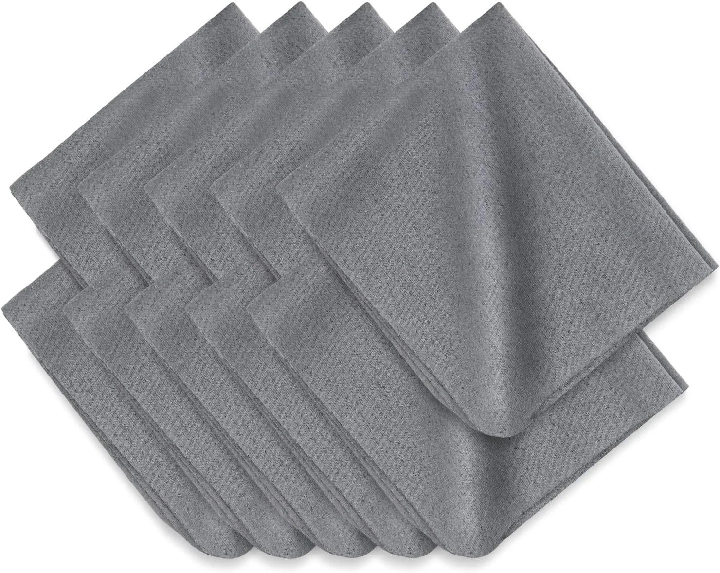 بسته 10 عددی دستمال نظافت میکروفایبر برای لوازم الکترونیکی، لنز دوربین، عینک، صفحه نمایش تلفن همراه و لپ تاپ، کیت دستمال مرطوب ایمن و موثر، خاکستری (18x15 سانتی متر)