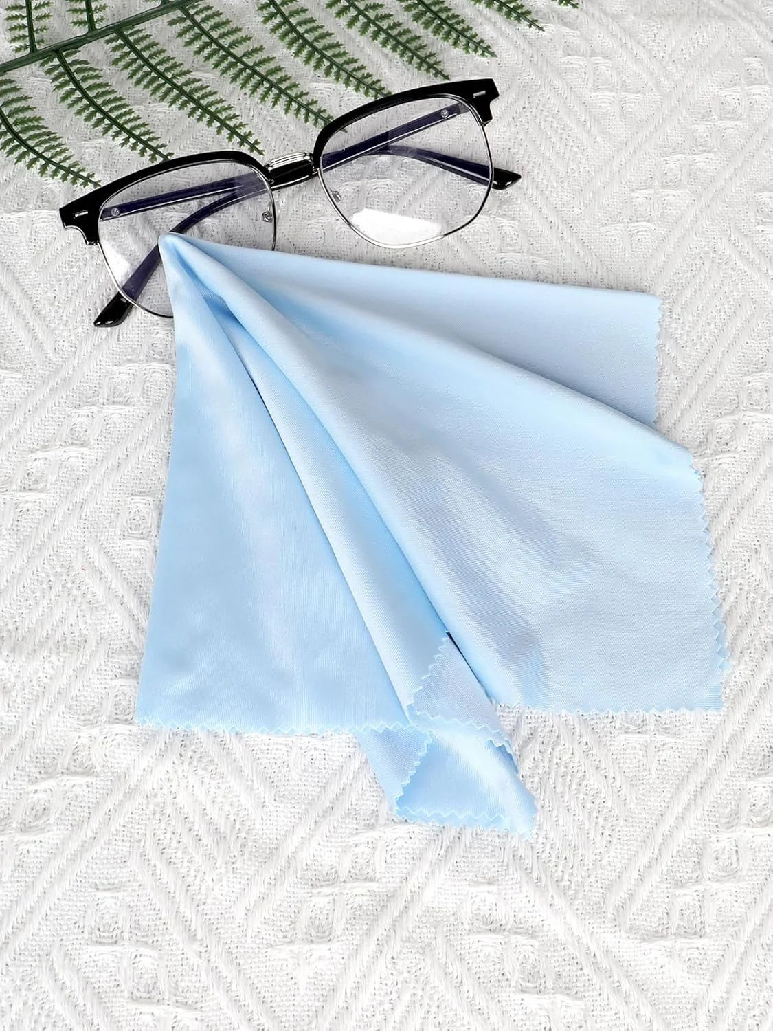 بسته 4 عددی دستمال نظافت میکروفایبر 30x30 سانتی متر، دستمال بزرگ برای تمیز کردن عینک، لنز، تلفن های هوشمند، دوربین، لوازم الکترونیکی و سطوح ظریف، آبی، بزرگ