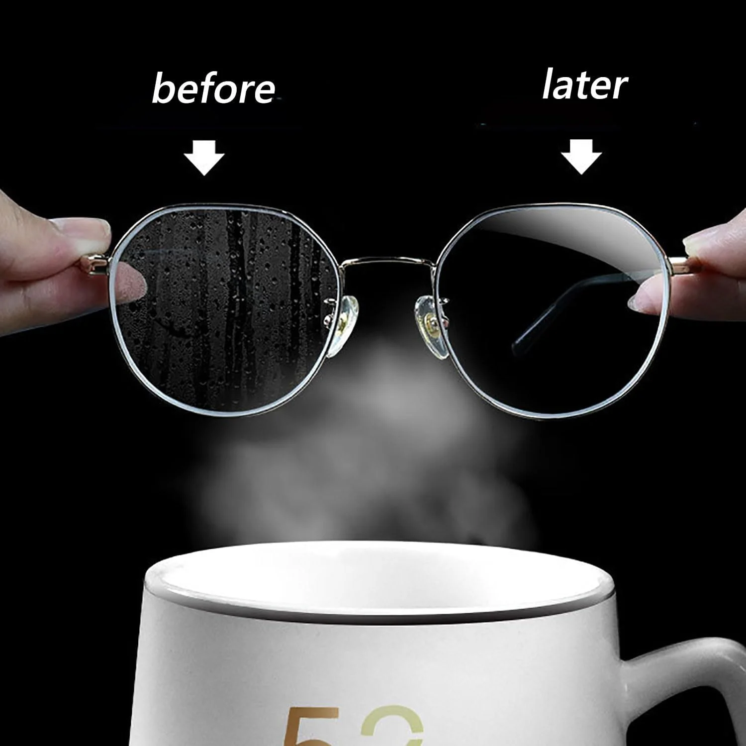 پوچن 50 عدد دستمال ضد بخار، بسته بندی تکی، دستمال تمیز کننده صفحه نمایش، ضد بخار بسته بندی تکی برای تمیز کننده عینک (50 عدد)