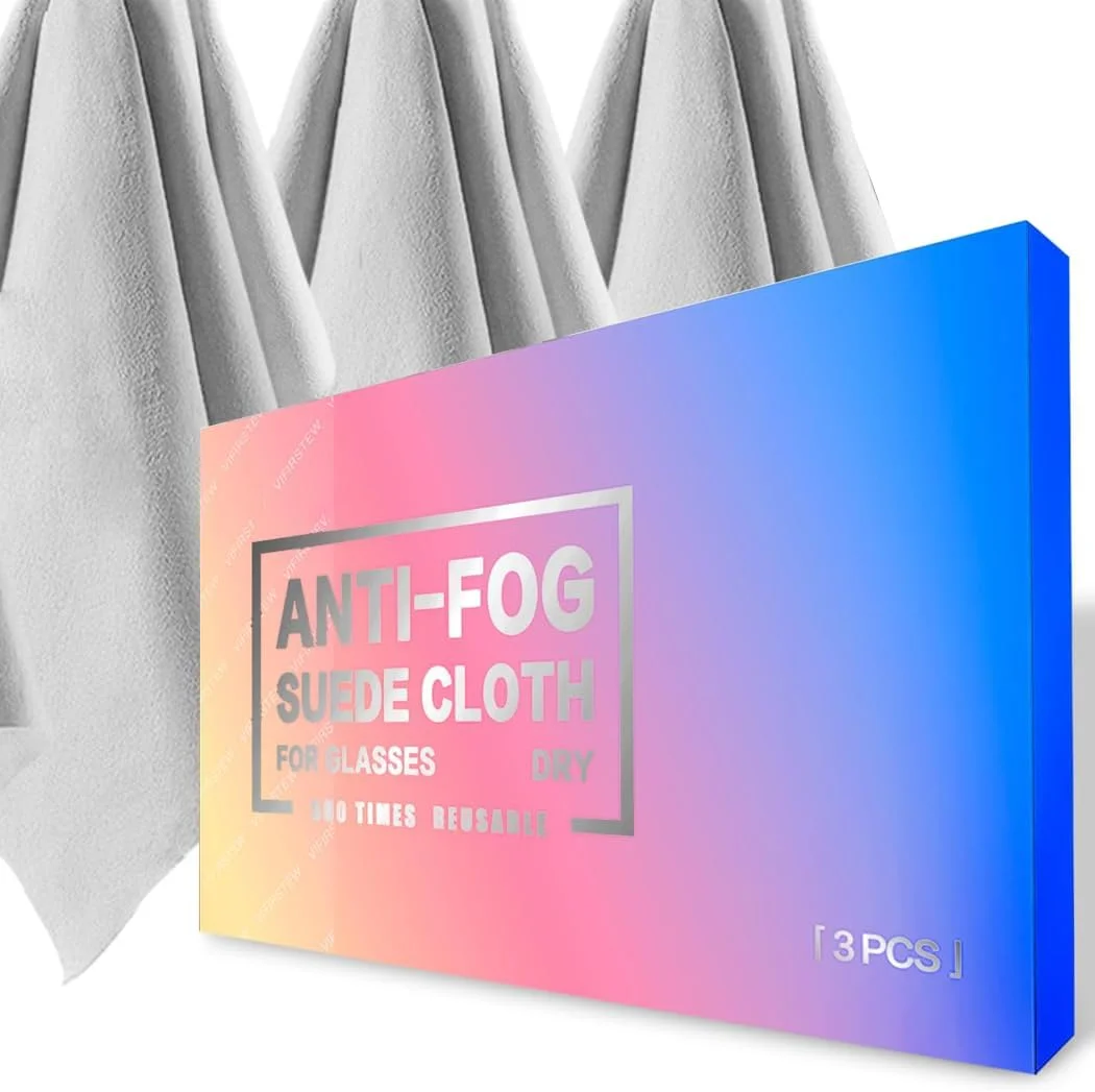 دستمال ضد بخار خشک NALACAL، دستمال ضد بخار برای عینک، صفحه نمایش، عینک محافظ، دستمال تمیز کننده قابل استفاده مجدد و قابل حمل برای عینک های پوشش دار با ماسک (بسته 3 عددی)