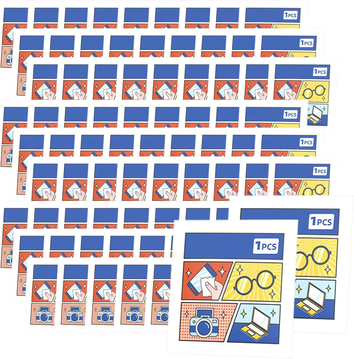 دستمال مرطوب تمیز کننده عینک یکبار مصرف NALACAL بسته 100 عددی - دستمال مرطوب قابل حمل برای عینک، دوربین، تلفن همراه و موارد دیگر - بسته بندی جداگانه برای استفاده در حال حرکت