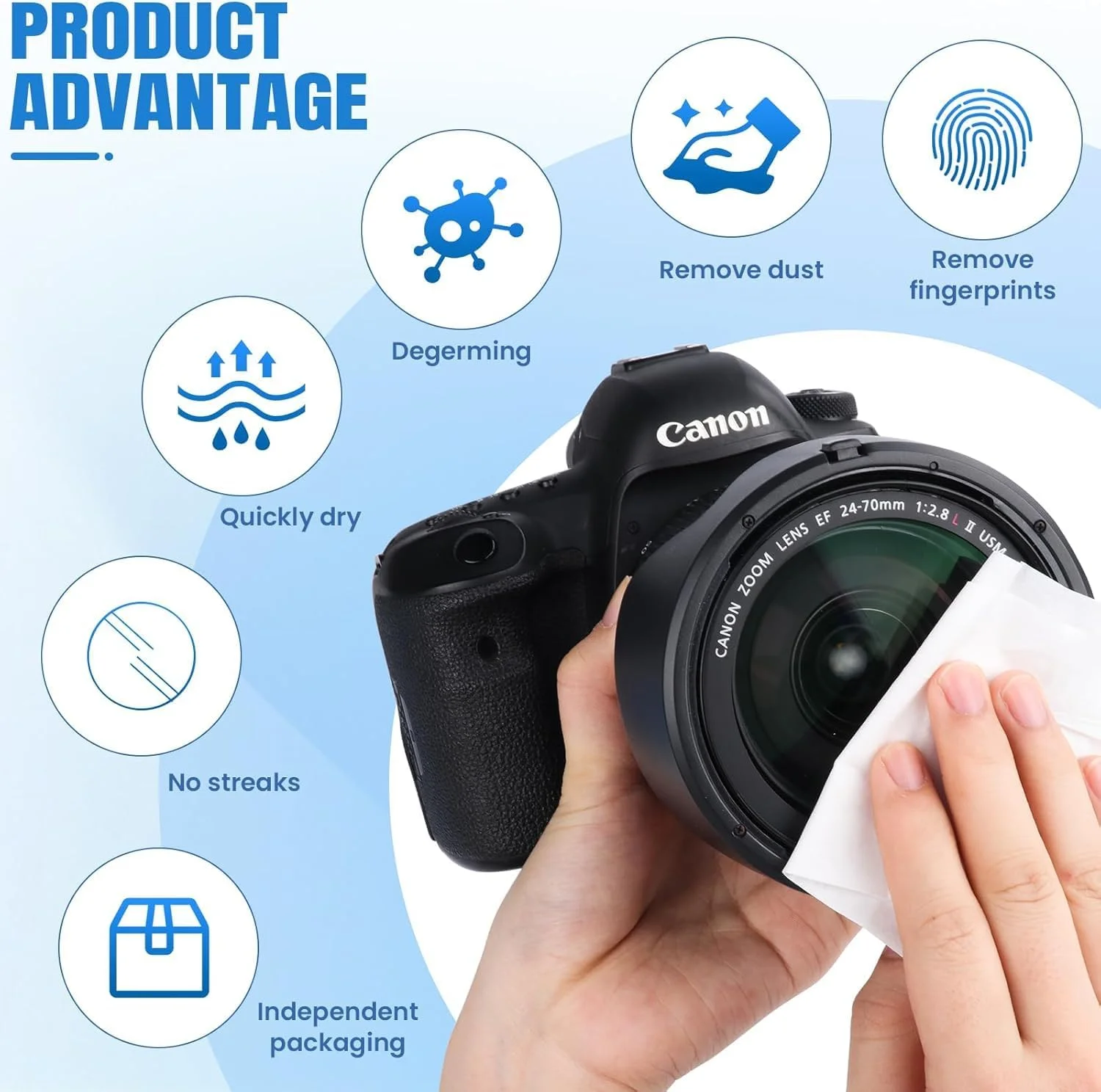 دستمال مرطوب تمیز کننده عینک یکبار مصرف NALACAL بسته 100 عددی - دستمال مرطوب قابل حمل برای عینک، دوربین، تلفن همراه و موارد دیگر - بسته بندی جداگانه برای استفاده در حال حرکت