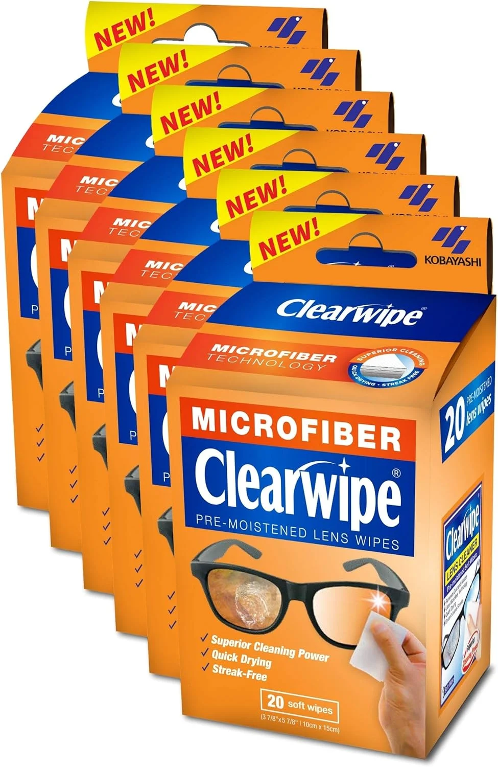 دستمال مرطوب میکروفایبر Clearwipe برای لنز، بسته 120 عددی (06000R)