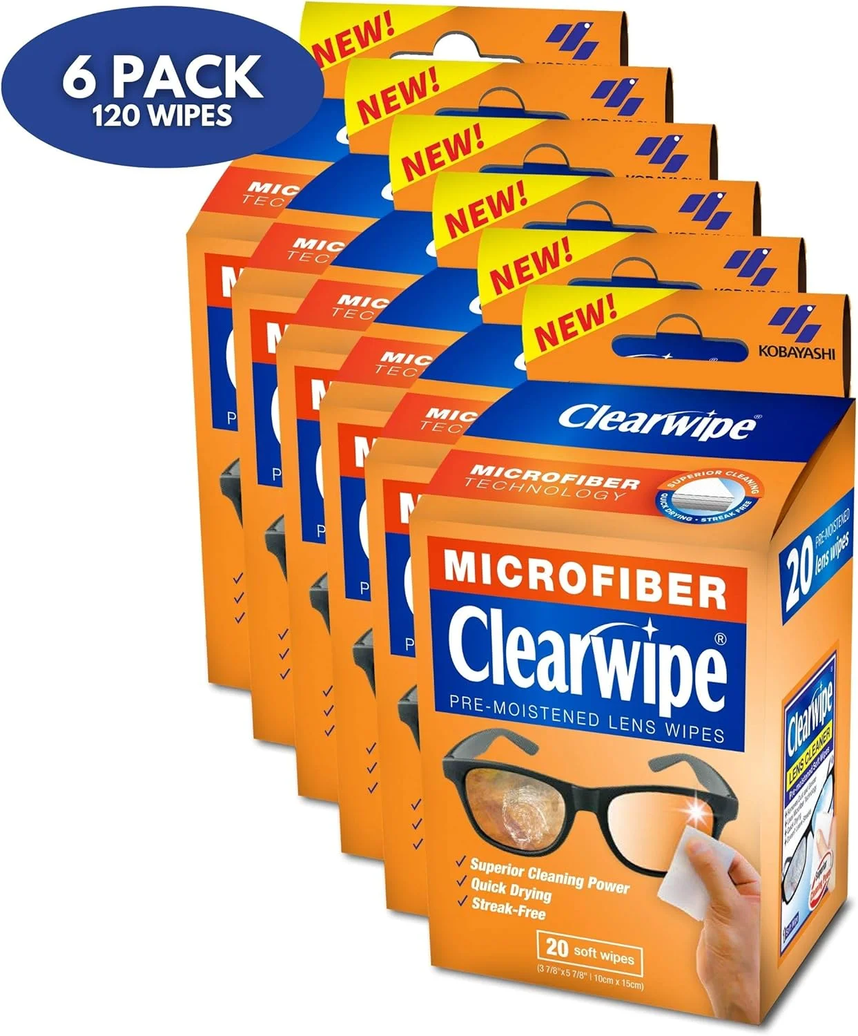 دستمال مرطوب میکروفایبر Clearwipe برای لنز، بسته 120 عددی (06000R) دستمال مرطوب میکروفایبر Clearwipe برای لنز، بسته 120 عددی (06000R)