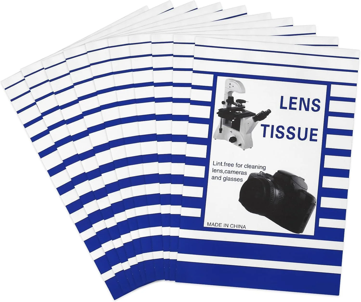 دستمال کاغذی تمیز کننده لنز 500 عددی - ایده آل برای لنز دوربین، میکروسکوپ، صفحه نمایش کامپیوتر، ذره بین و عینک (10 دفترچه)