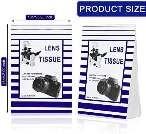 دستمال کاغذی تمیز کننده لنز 500 عددی - ایده آل برای لنز دوربین، میکروسکوپ، صفحه نمایش کامپیوتر، ذره بین و عینک (10 دفترچه)