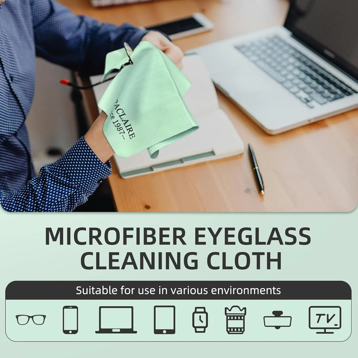 دستمال عینک جیر 20 در 25 سانتیمتر، بسیار بزرگ، قابل شستشو، بادوام، جنس فوق العاده ظریف و با کیفیت بالا برای عینک، لنز، لوازم الکترونیکی و صفحه نمایش دستمال عینک جیر 20 در 25 سانتیمتر، بسیار بزرگ، قابل شستشو، بادوام، جنس فوق العاده ظریف و با کیفیت بالا برای عینک، لنز، لوازم الکترونیکی و صفحه نمایش