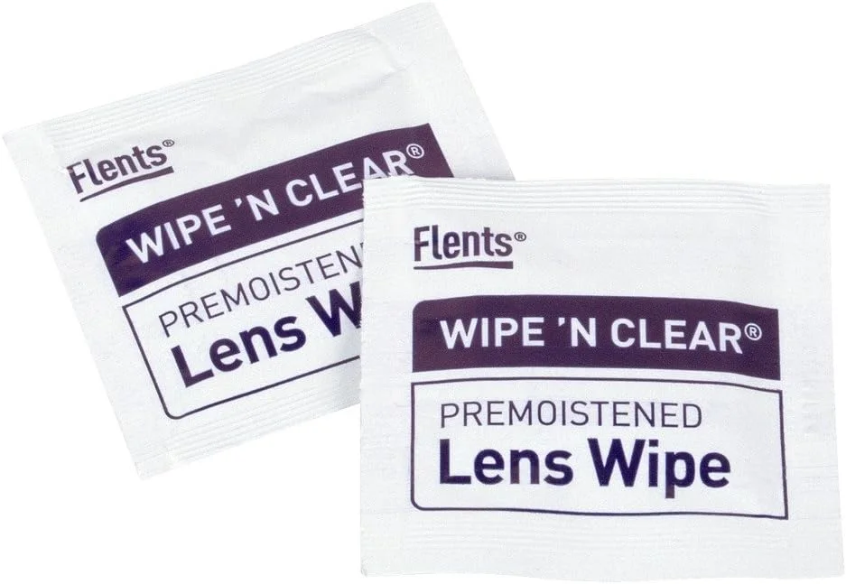 دستمال مرطوب پاک کننده لنز فلنتس، 100 عدد، ضد لک و خشک شدن سریع، 5x6 اینچ، سفید