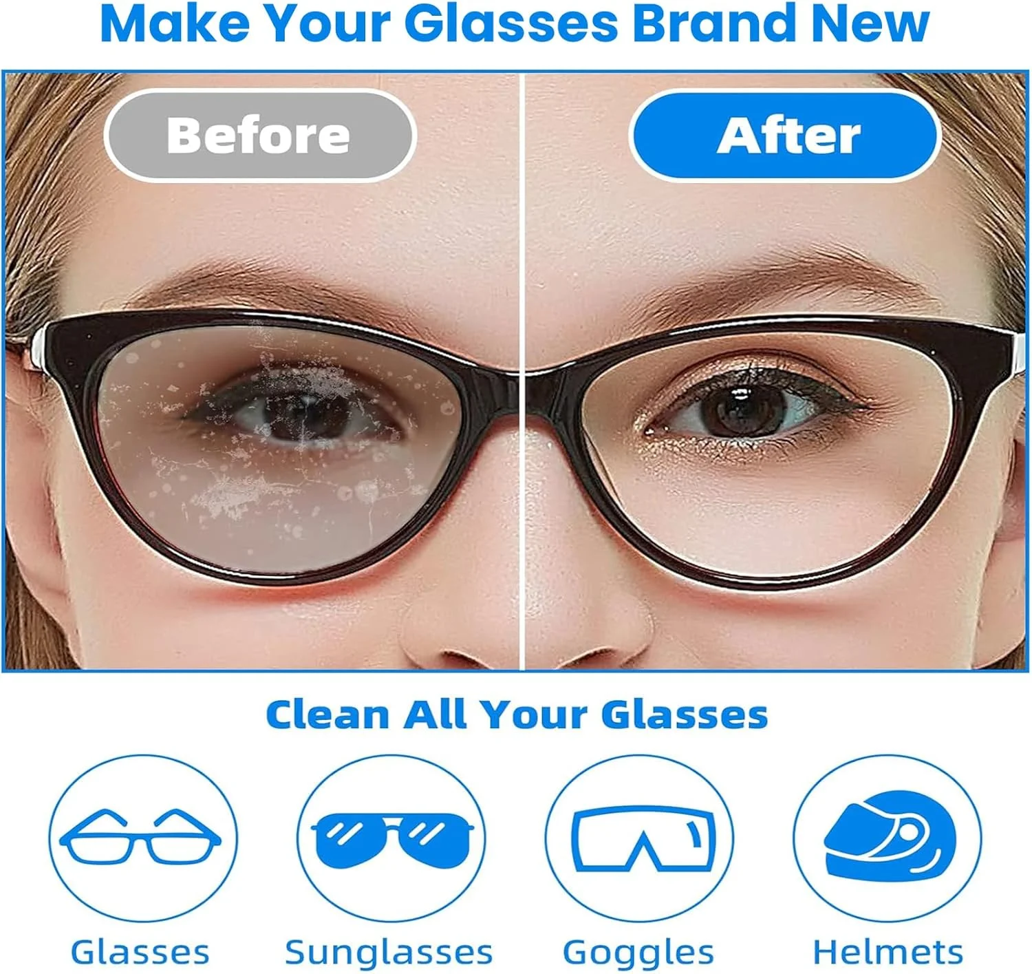 کیت تمیز کننده عینک، تمیز کننده چند منظوره عینک با اسپری و پارچه میکروفیبر، همه در 1 تمیز کننده عینک، کیت تمیز کننده عینک با گیره لنز، برای عینک آفتابی، عینک طبی، صفحه نمایش