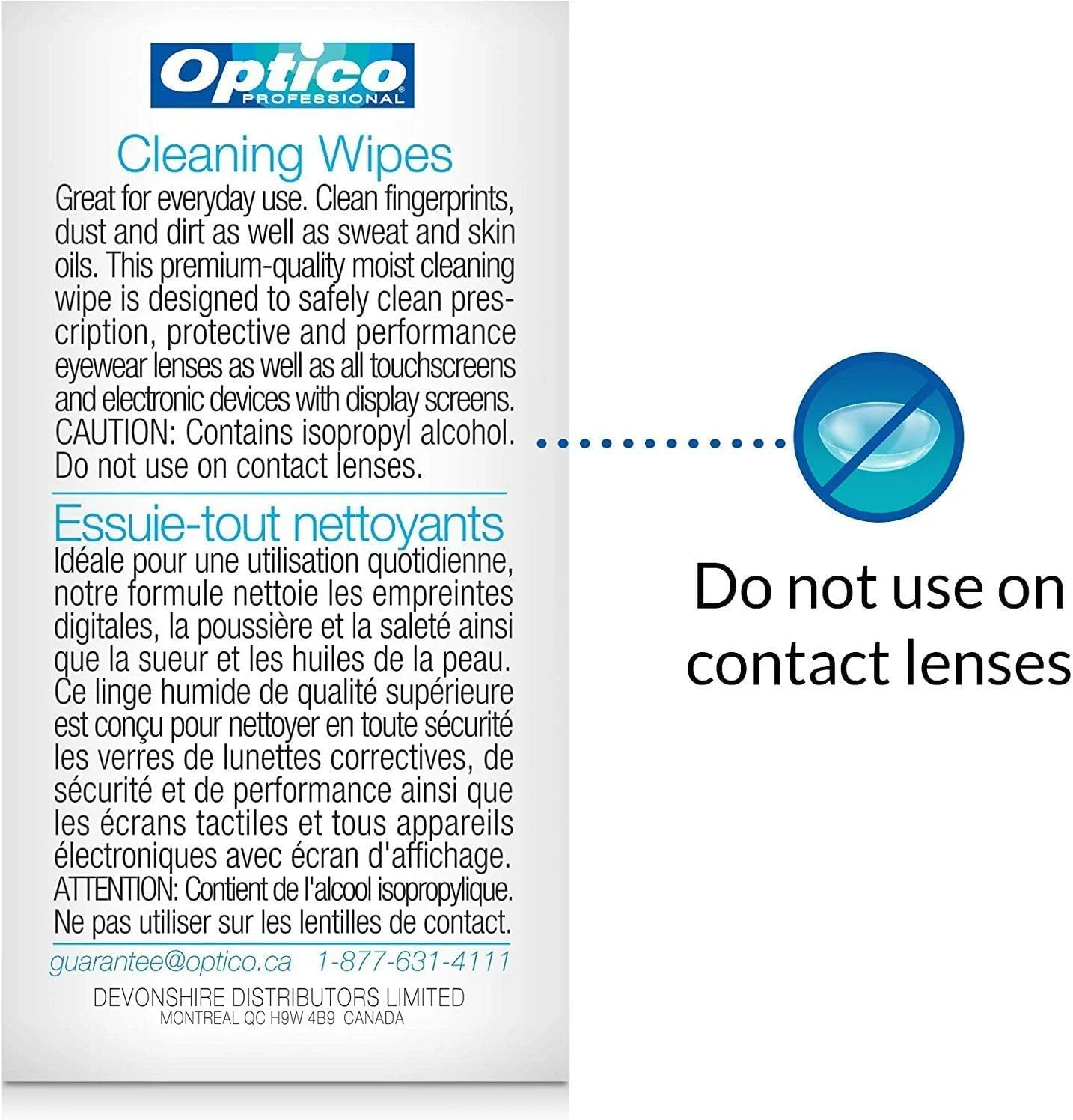 دستمال مرطوب حرفه ای Optico - تمیز کننده با کیفیت عالی برای عینک، صفحه نمایش و لنز دوربین - بدون نیاز به اسپری | 180 عدد دستمال