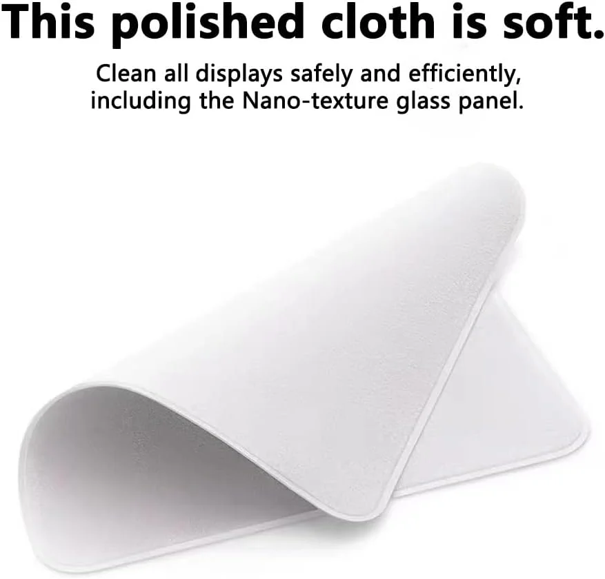 دستمال پولیش میکروفایبر دولایه برای تمیز کردن انواع صفحه نمایش سازگار با آیفون/آیپد/آی‌واچ/آی‌پاد/آی‌مک/عینک/صفحه تلویزیون/دوربین/سطوح ظریف و غیره