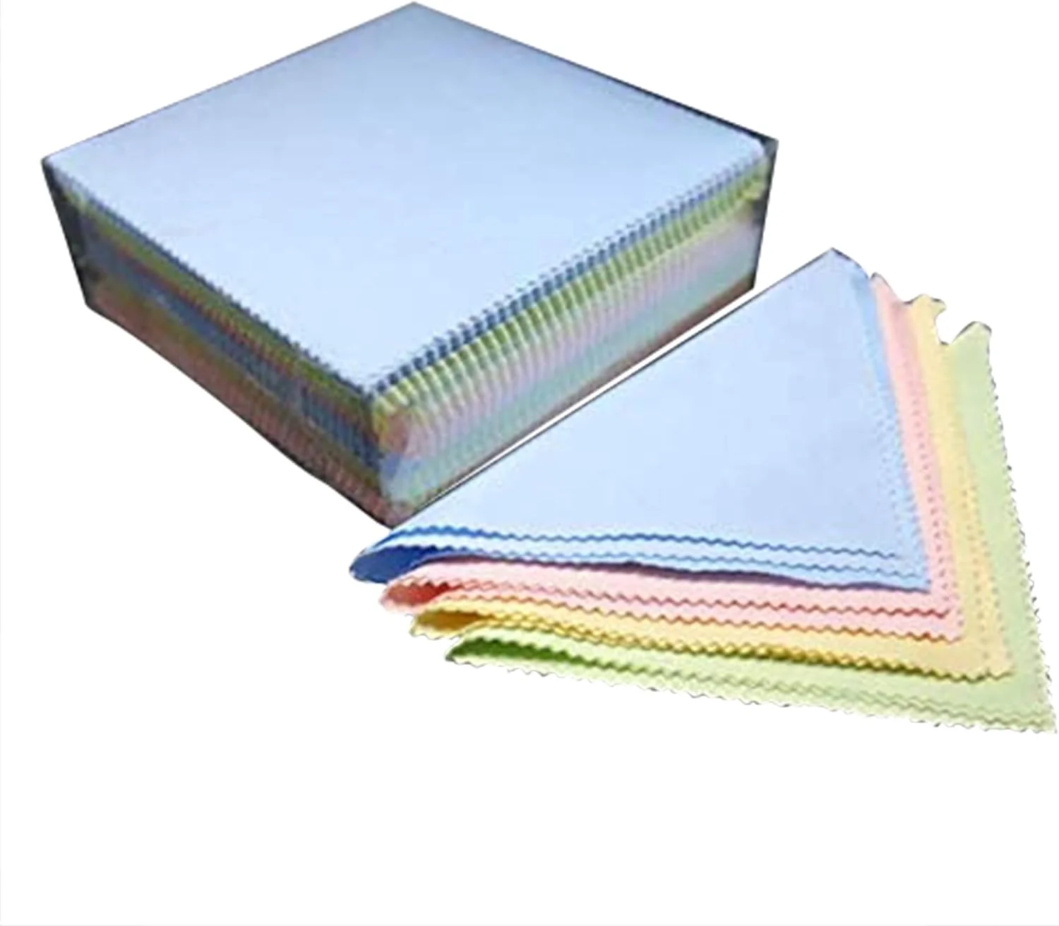۱۰۰ عدد دستمال تنظیف میکروفایبر رنگارنگ مربعی برای صفحه نمایش گوشی، دوربین، عدسی عینک