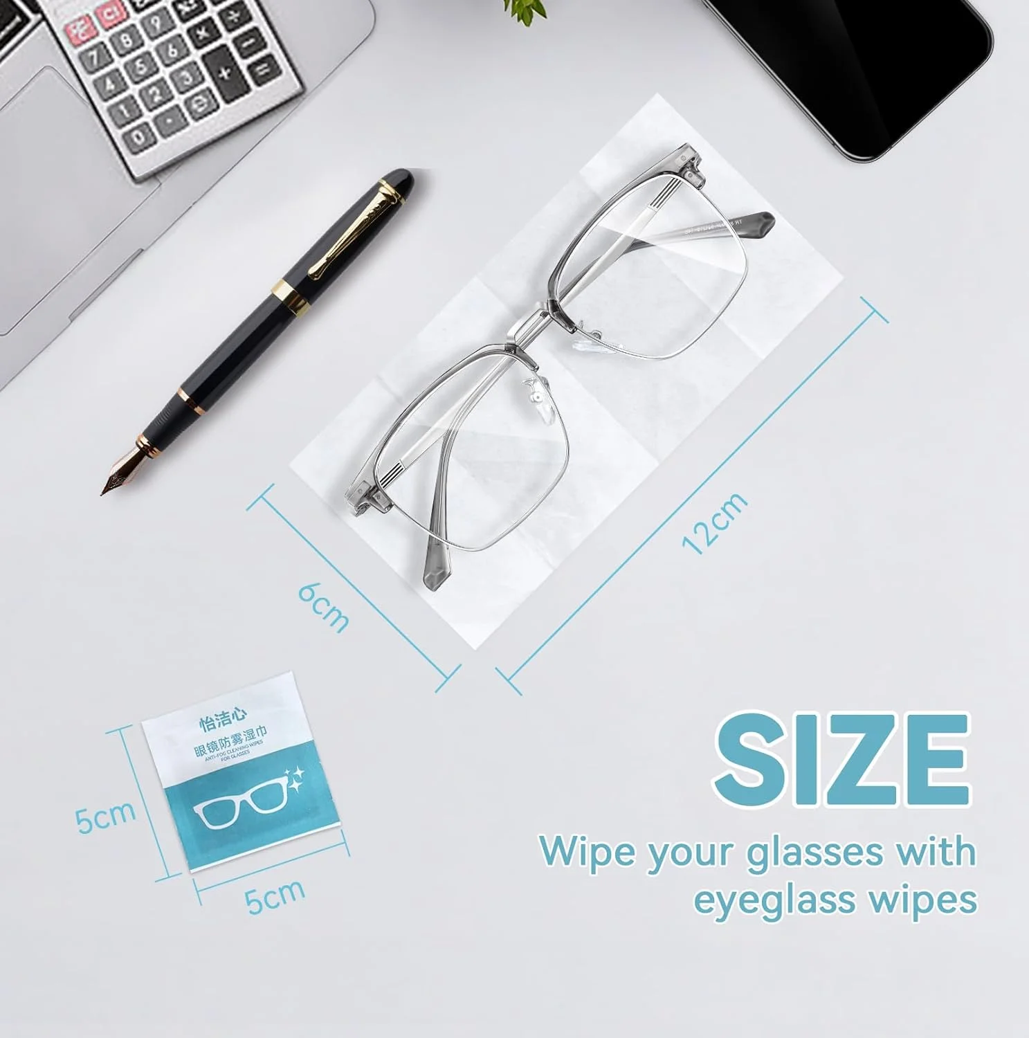 دستمال مرطوب لنز ULHYC بسته 100 عددی، دستمال ضد بخار عینک، تمیز کننده لنز برای عینک، لنز دوربین، موبایل، لپ تاپ، بسته بندی تکی یکبار مصرف