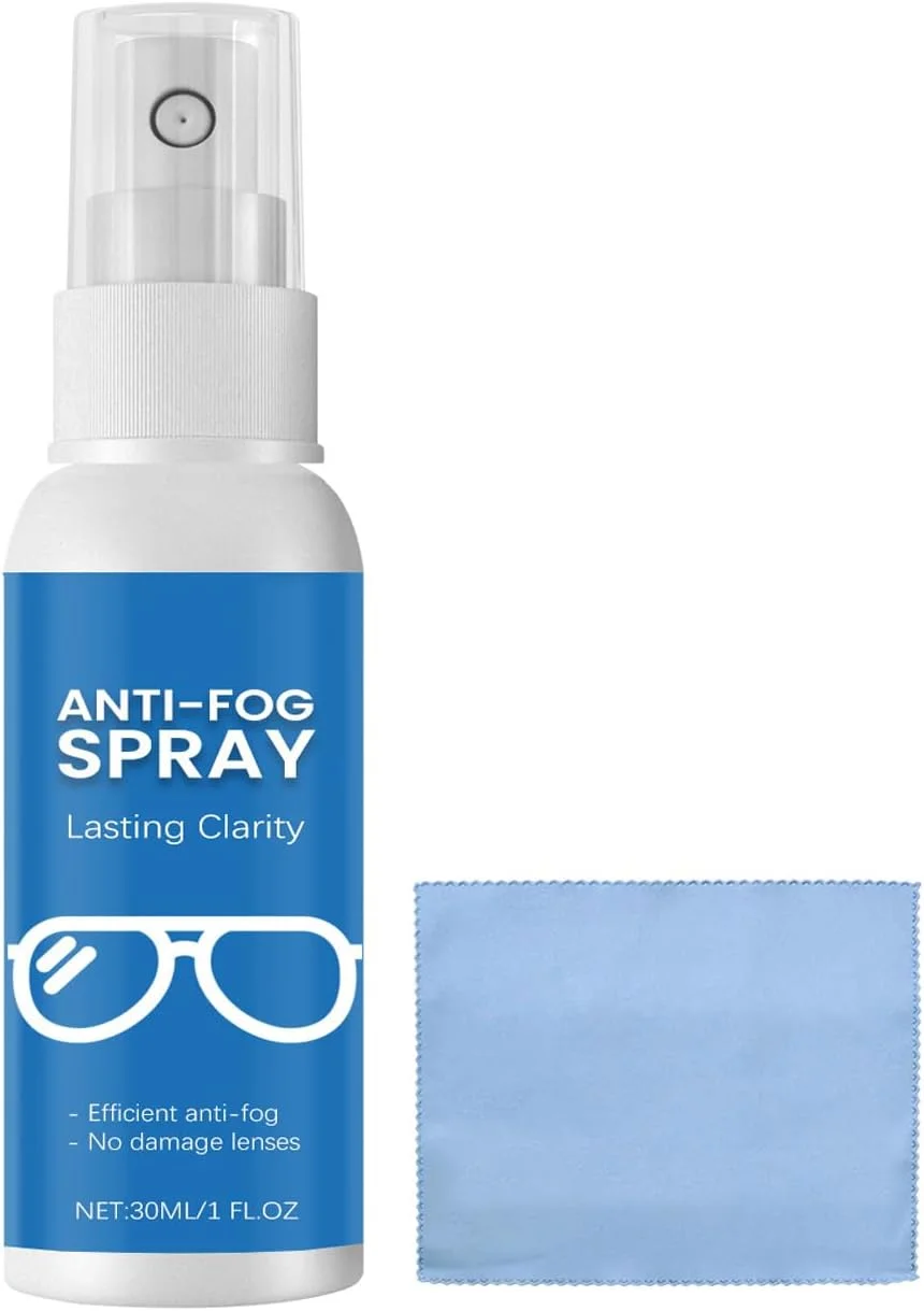 مجموعه تمیز کننده لنز عینک NALACAL - بطری اسپری تمیز کننده لنز 30 میلی لیتری + 1 پارچه تمیز کننده میکروفیبر - ایمن برای همه لنزها، عینک ها و صفحه نمایش ها - شفاف