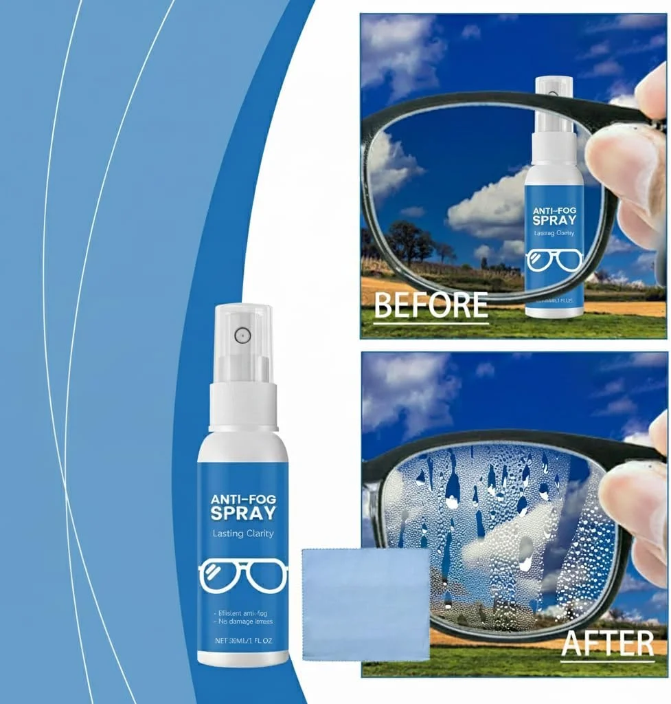 مجموعه تمیز کننده لنز عینک NALACAL - بطری اسپری تمیز کننده لنز 30 میلی لیتری + 1 پارچه تمیز کننده میکروفیبر - ایمن برای همه لنزها، عینک ها و صفحه نمایش ها - شفاف