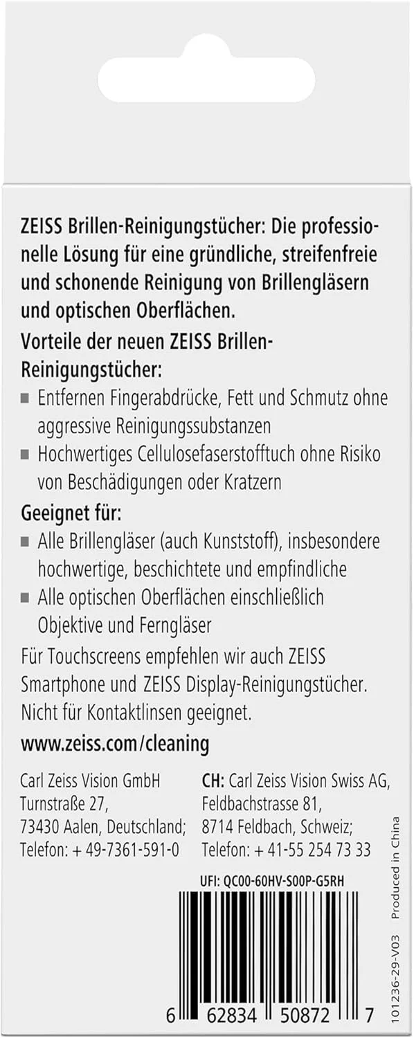 دستمال مرطوب پاک کننده عینک زایس حاوی الکل، بسته 30 عددی، برای تمیز کردن ملایم و کامل لنزهای شما - هر دستمال به صورت جداگانه بسته بندی شده - ایده آل برای مسافرت