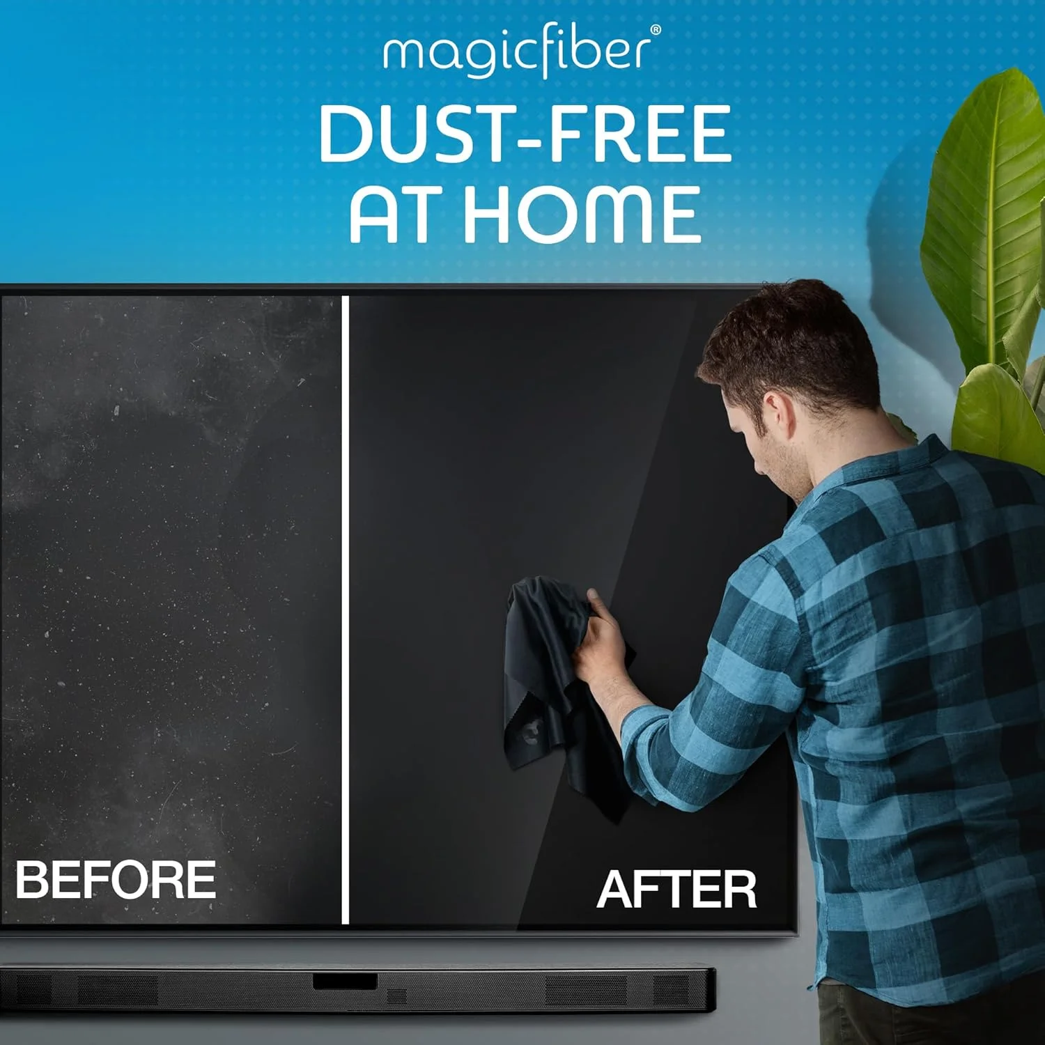 دستمال میکروفایبر بزرگ MagicFiber - دستمال عالی برای تلویزیون، صفحه نمایش، پنجره، آینه و موارد دیگر دستمال میکروفایبر بزرگ MagicFiber - دستمال عالی برای تلویزیون، صفحه نمایش، پنجره، آینه و موارد دیگر