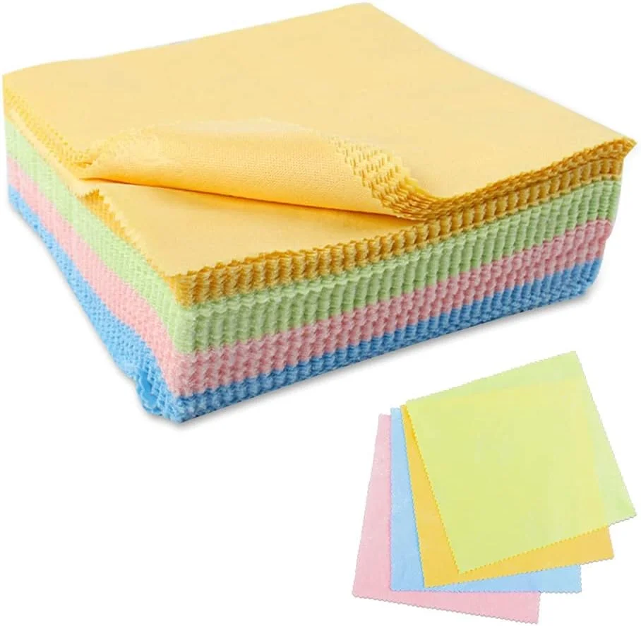 دستمال تمیز کننده عینک، دستمال میکروفیبر برای تمیز کردن لنز دوربین، عینک، لنز، تلفن، آیپد، تبلت، لپ تاپ، صفحه نمایش تلویزیون/مانیتور LCD و سایر سطوح ظریف، رنگارنگ، 100 عدد