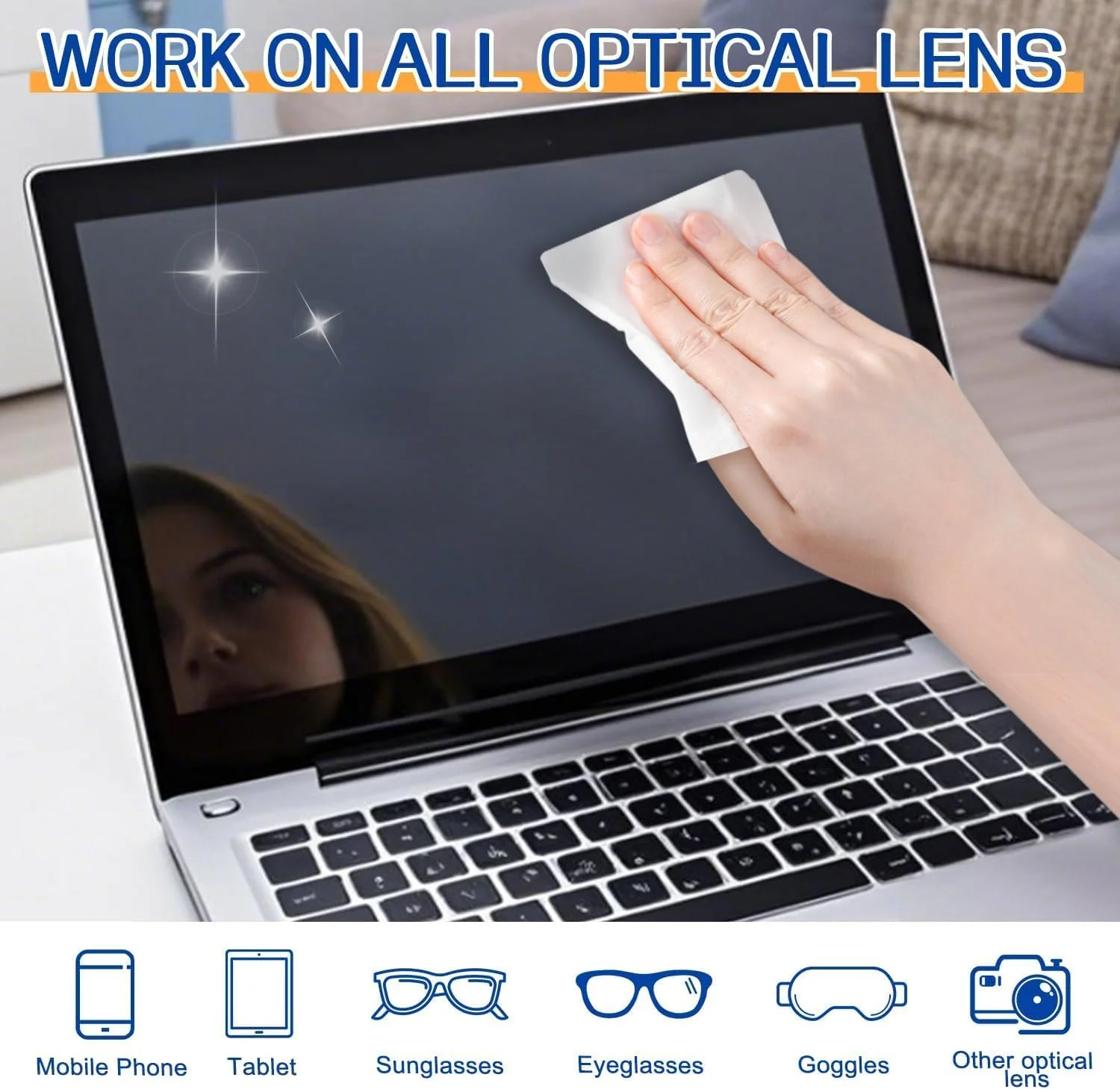 دستمال مرطوب تمیز کننده صفحه نمایش و لوازم الکترونیکی نالاکال - بسته 40 عددی، بسته بندی تکی، بدون ایجاد خط و خش برای تلویزیون، مانیتور کامپیوتر، لپ تاپ، لنز دوربین و عینک آفتابی - 12x20 سانتی متر