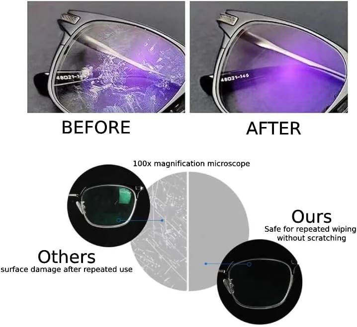 دستمال مرطوب شیشه، بسته 100 عددی دستمال مرطوب تمیز کننده لنز ضد بخار، تمیز کننده لنز از پیش مرطوب شده با بسته بندی جداگانه برای عینک، عینک محافظ، لنز دوربین، صفحه نمایش، بدون رگه، خشک شدن سریع، ایمن برای انواع لنز