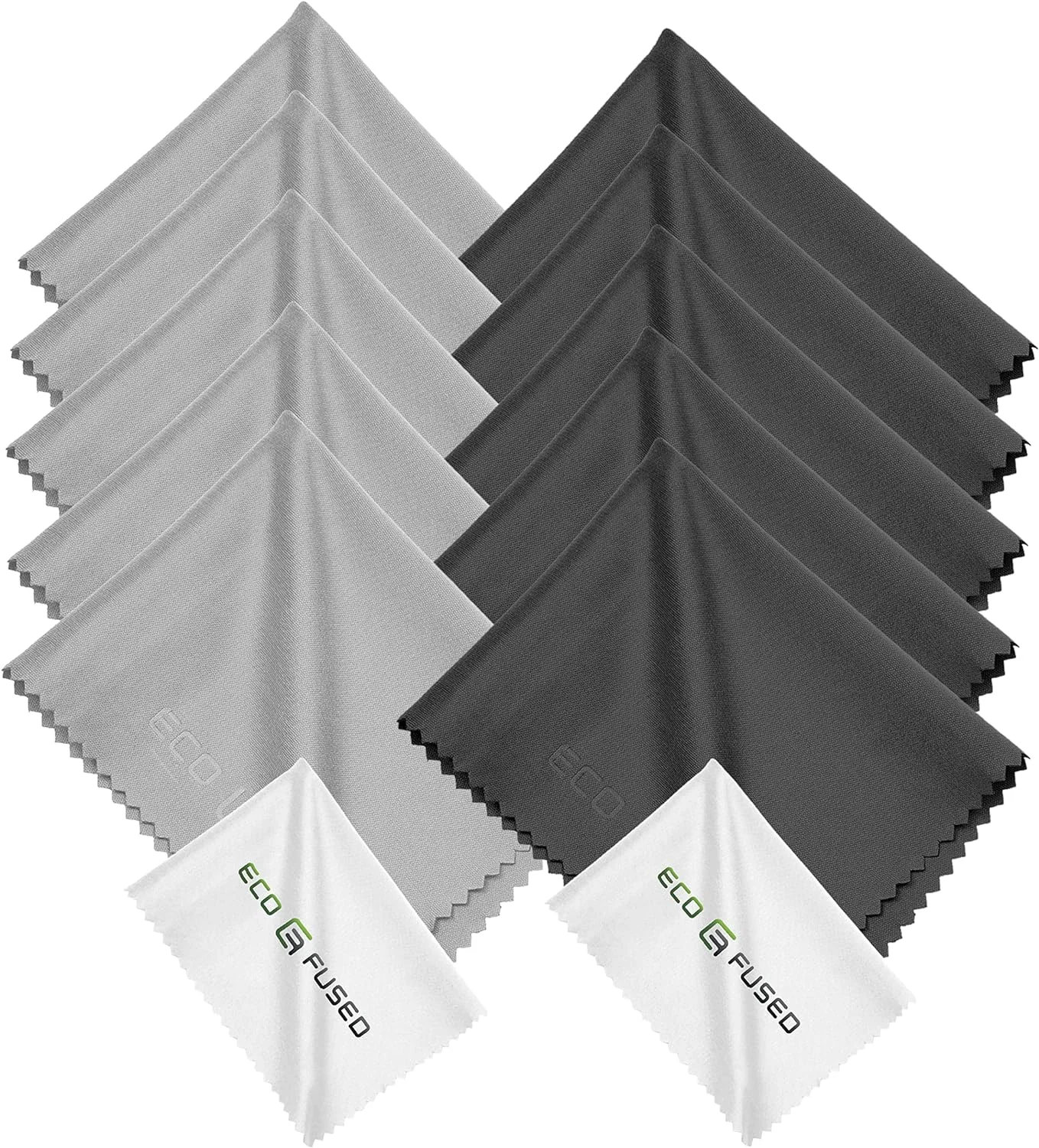 دستمال میکروفایبر اکو-فیوزد - بسته 12 عددی - برای تمیز کردن عینک، عینک آفتابی، لنز دوربین، آیپد، تبلت، تلفن همراه، آیفون، تلفن های اندرویدی، لپ تاپ، صفحه نمایش ال سی دی و موارد دیگر