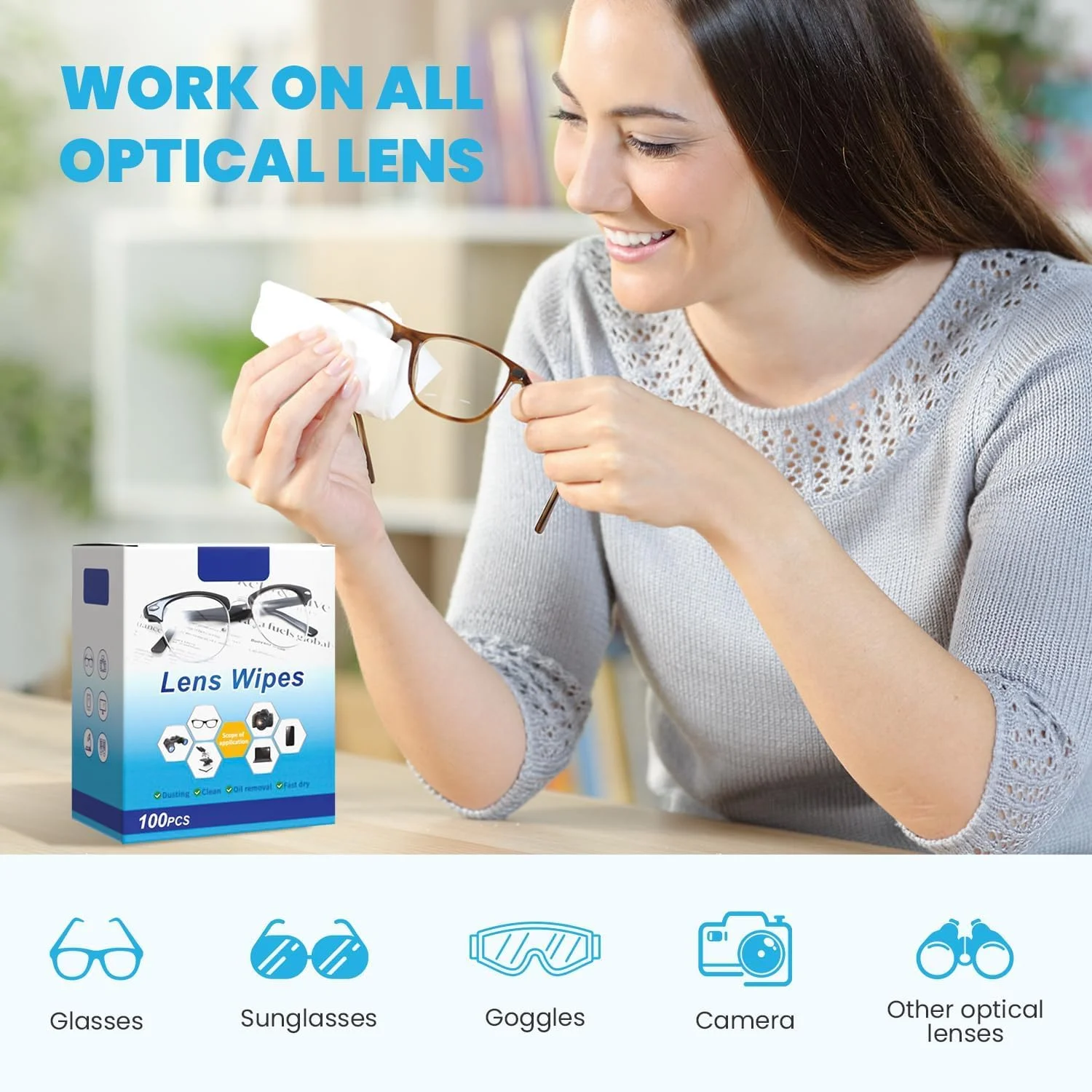 دستمال مرطوب پاک کننده لنز Necomi، بسته 100 عددی، دستمال مرطوب از پیش آغشته برای عینک، دستمال مرطوب تمیز کننده عینک بدون ایجاد خط و خش، مناسب برای لنز دوربین، عینک آفتابی، عینک محافظ دستمال مرطوب پاک کننده لنز Necomi، بسته 100 عددی، دستمال مرطوب از پیش آغشته برای عینک، دستمال مرطوب تمیز کننده عینک بدون ایجاد خط و خش، مناسب برای لنز دوربین، عینک آفتابی، عینک محافظ