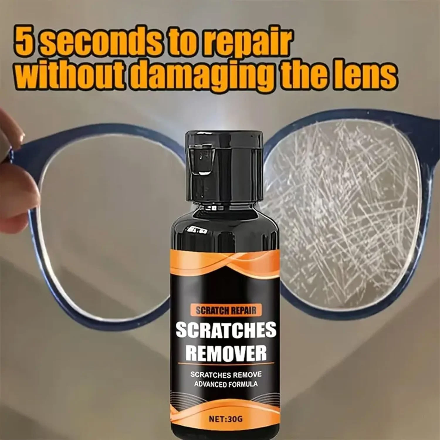 خمیر ترمیم خط و خش عدسی عینک آفتابی | کیت پولیش شیشه ممتاز 30 گرمی برای عینک، ساعت، صفحه نمایش و چراغ های جلوی خودرو. احیا کننده شفافیت کریستالی