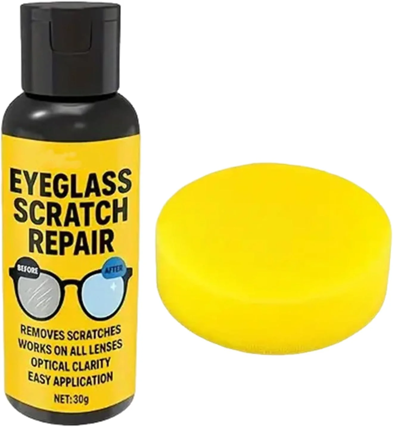 خمیر تمیز کننده و ترمیم کننده خط و خش عینک و لنز، 30 گرم | تمیز کننده صفحه نمایش عینک، مناسب برای آقایان، جوانان، دانشجویان، معلمان، دوچرخه سواران و علاقه مندان