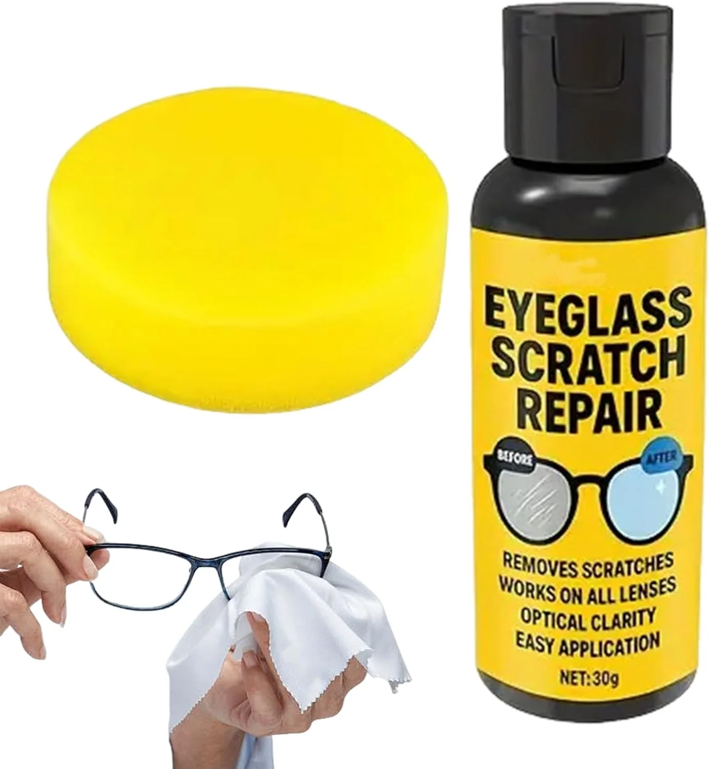 خمیر ترمیم خراش عینک | خمیر ۳۰ گرمی رفع مه گرفتگی لنز، پاک کننده خراش عینک - برای آقایان، جوانان، دانشجویان، معلمان، دوچرخه سواران و علاقه مندان