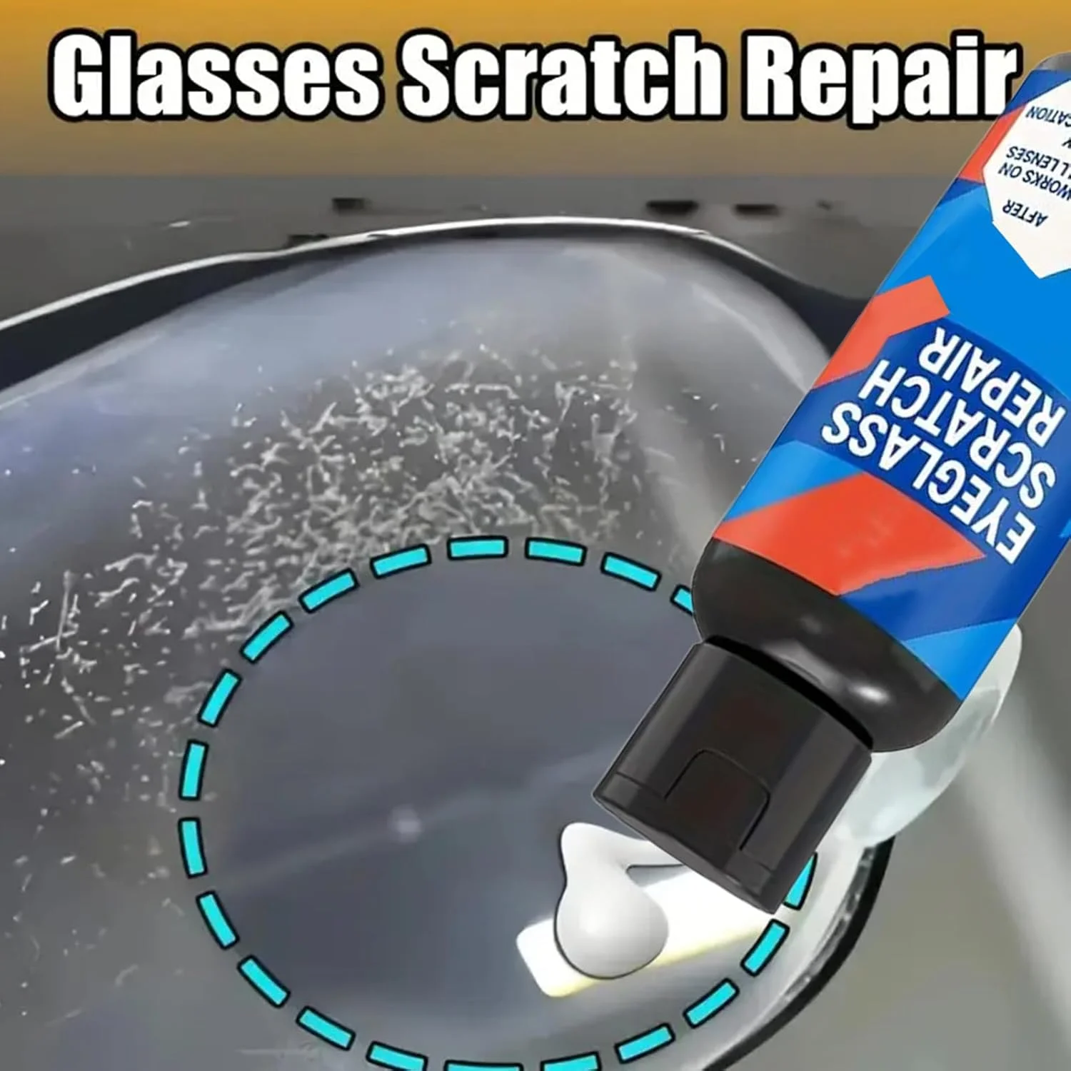 کرم پولیش و ترمیم خط و خش عینک با اسفنج 30 گرمی - کرم تمیز کننده و ترمیم کننده خط و خش لنز | برای عینک آفتابی، صفحه نمایش ساعت، صفحه نمایش تلفن، لنز دوربین، میز، آینه، پنجره، خودرو