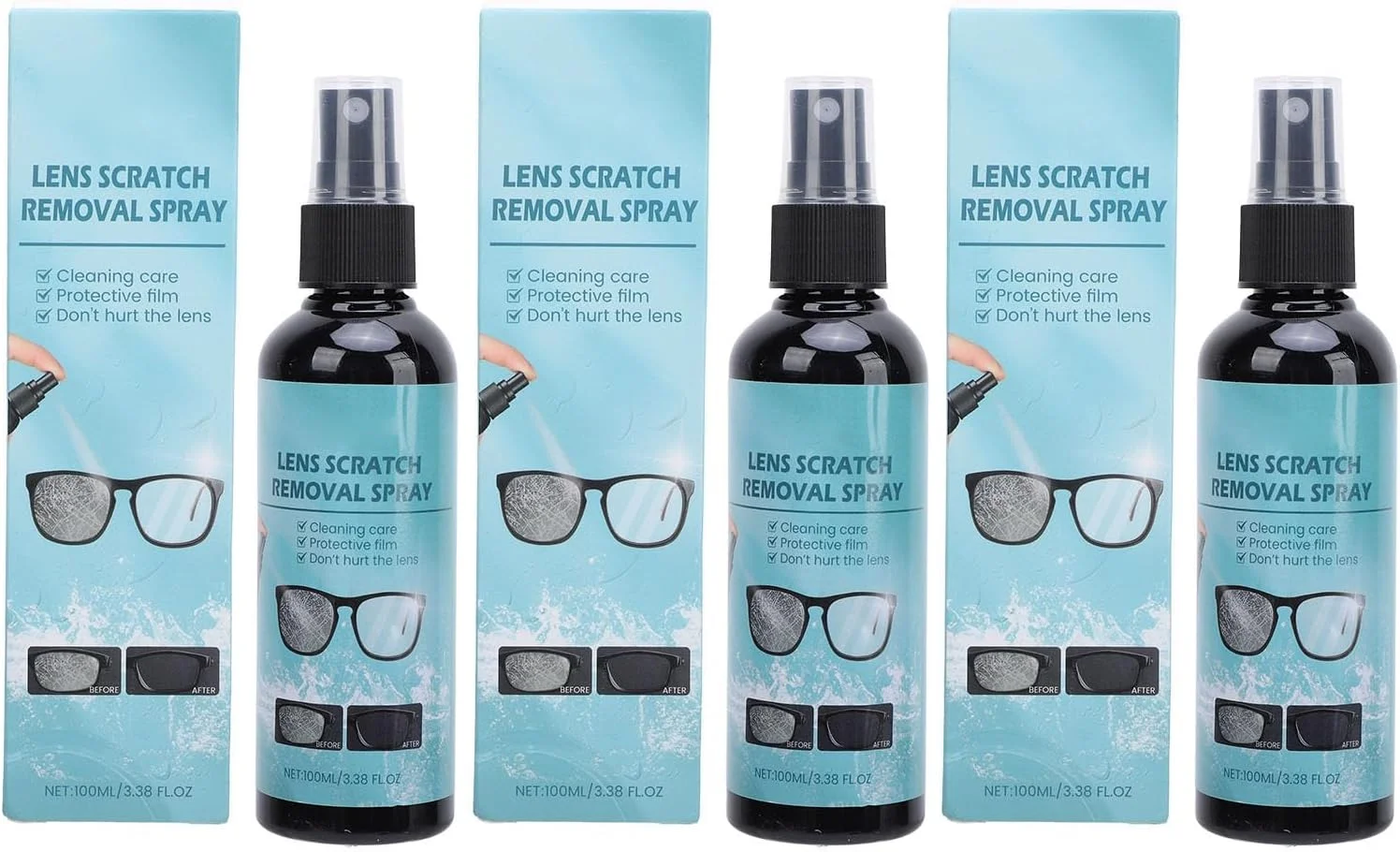 محلول رفع خط و خش شیشه Bewinner، 3 عدد - محلول ترمیم سریع عینک برای عینک آفتابی، صفحه نمایش، 100 میلی لیتر
