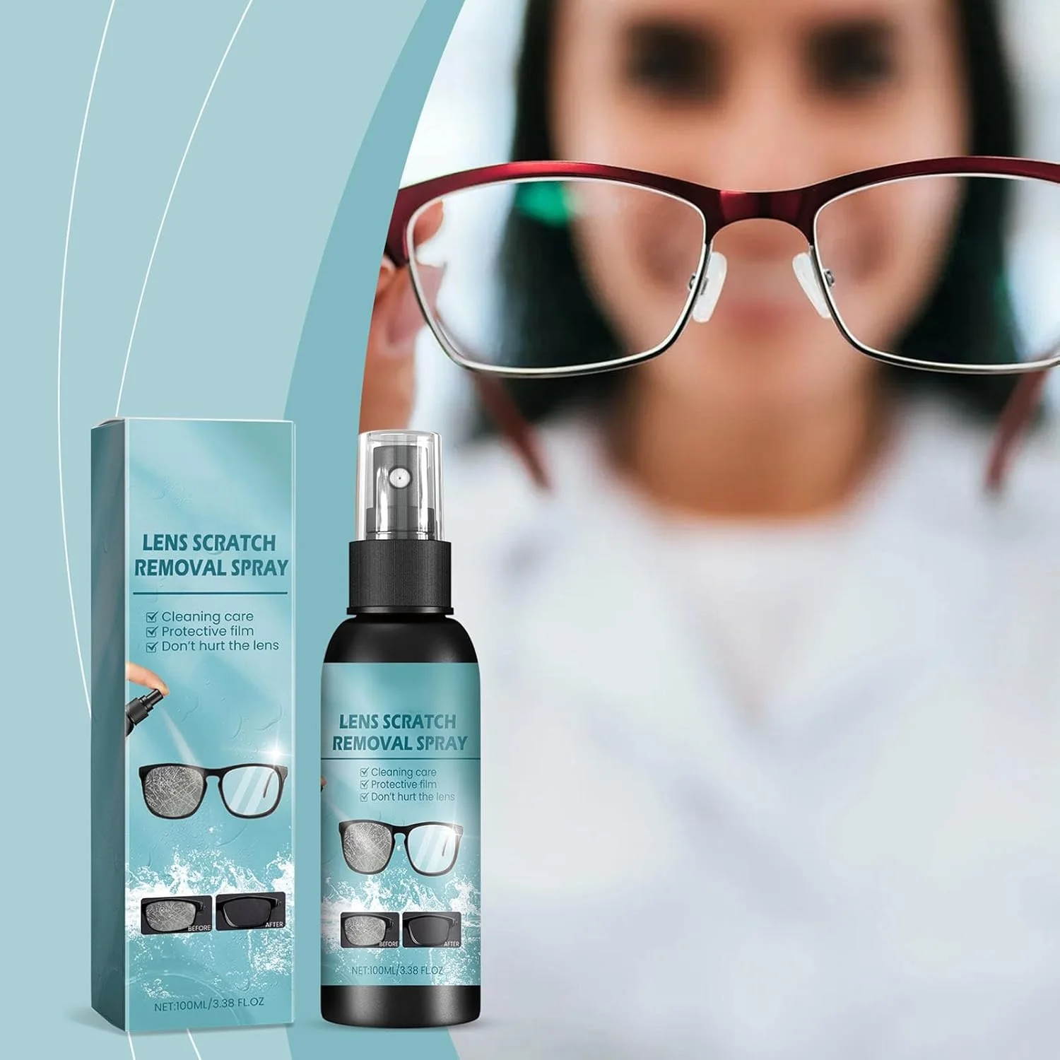 محلول رفع خط و خش شیشه Bewinner، 3 عدد - محلول ترمیم سریع عینک برای عینک آفتابی، صفحه نمایش، 100 میلی لیتر