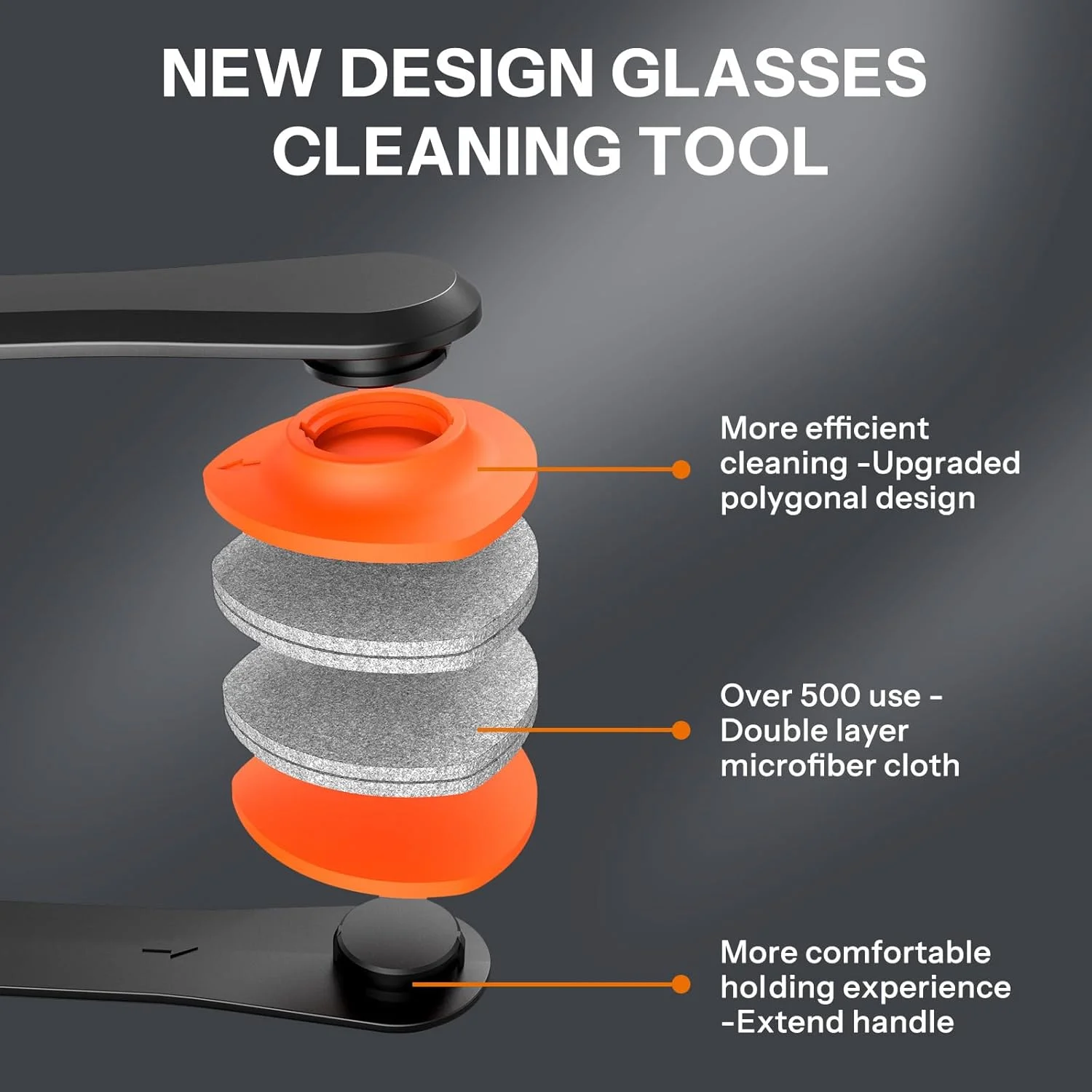 ست تمیز کننده عینک 8 در 1، تمیز کننده عینک با اسپری ضد مه، 6 عدد پد بینی سیلیکونی ضد لغزش عینک با پیچ / پیچ گوشتی 3 در 1 | 2 عدد نگهدارنده گوش عینک (مشکی)