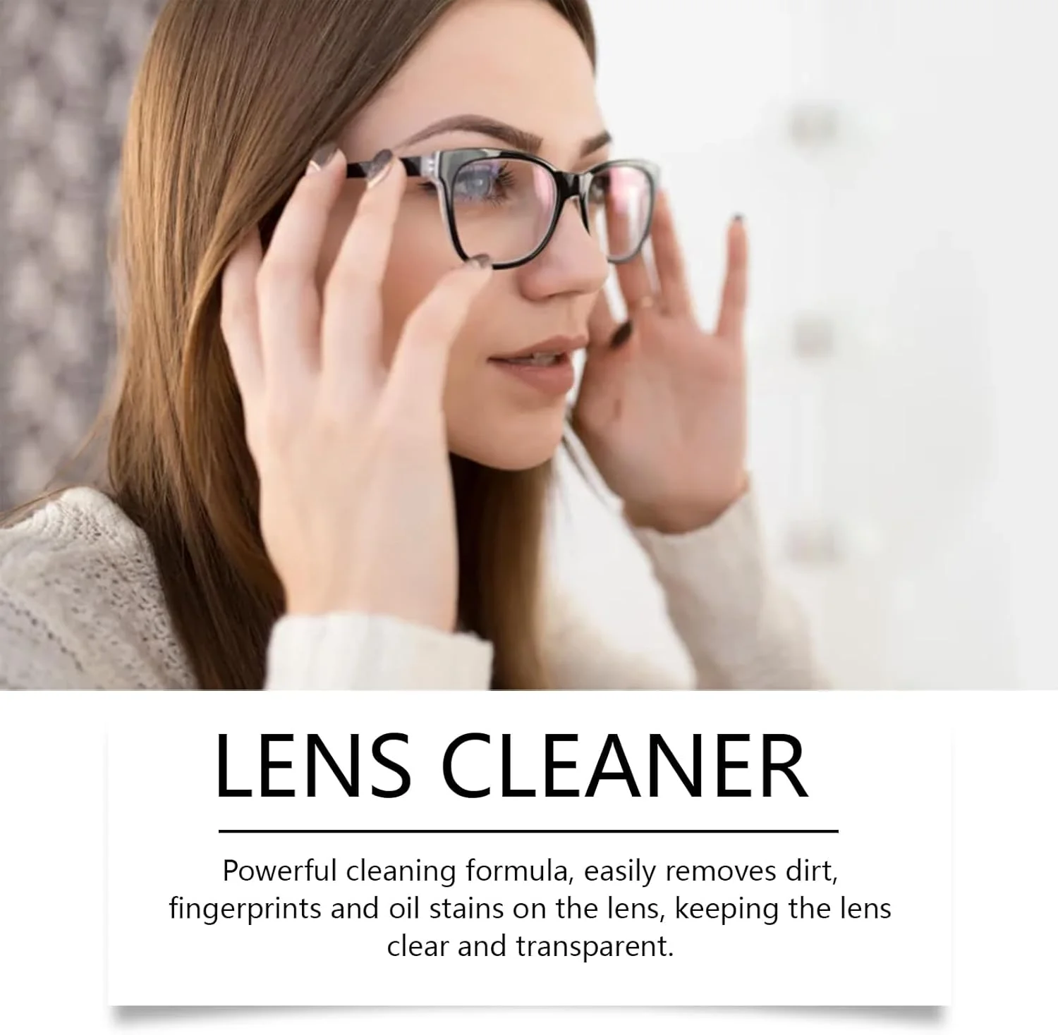 اسپری تمیز کننده لنز 60 میلی لیتری برای دید فوق العاده شفاف، محلول ضد بخار و نگهداری، اسپری تمیز کننده قابل حمل عینک با پارچه برای عینک، عینک آفتابی و لنز دوربین