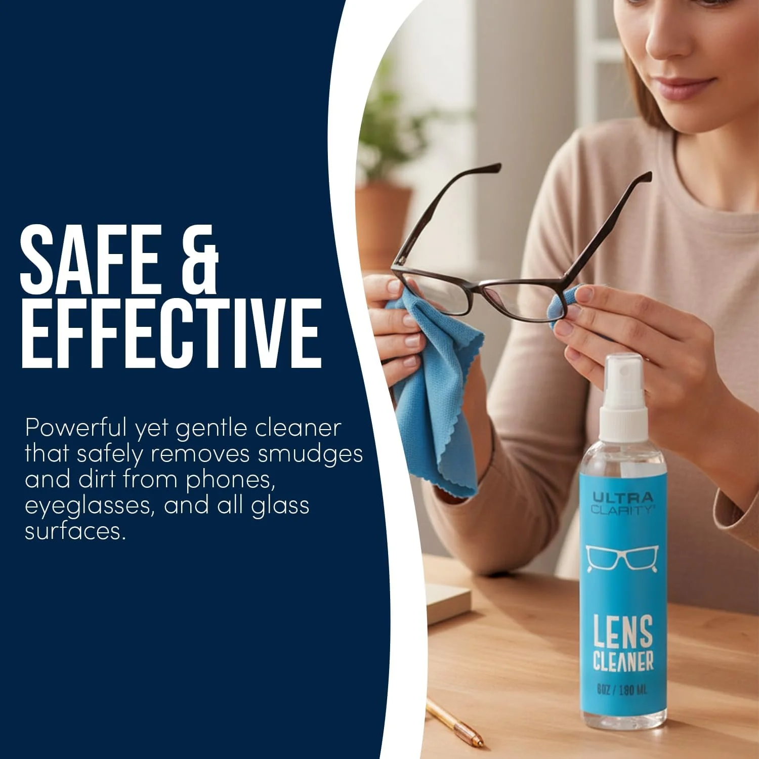 اسپری تمیز کننده لنز عینک با فناوری نانو مجیک | ایده آل برای عینک، تلفن، صفحه نمایش الکترونیکی، سطوح نوری، سطوح پوشش دار - ساخت آمریکا