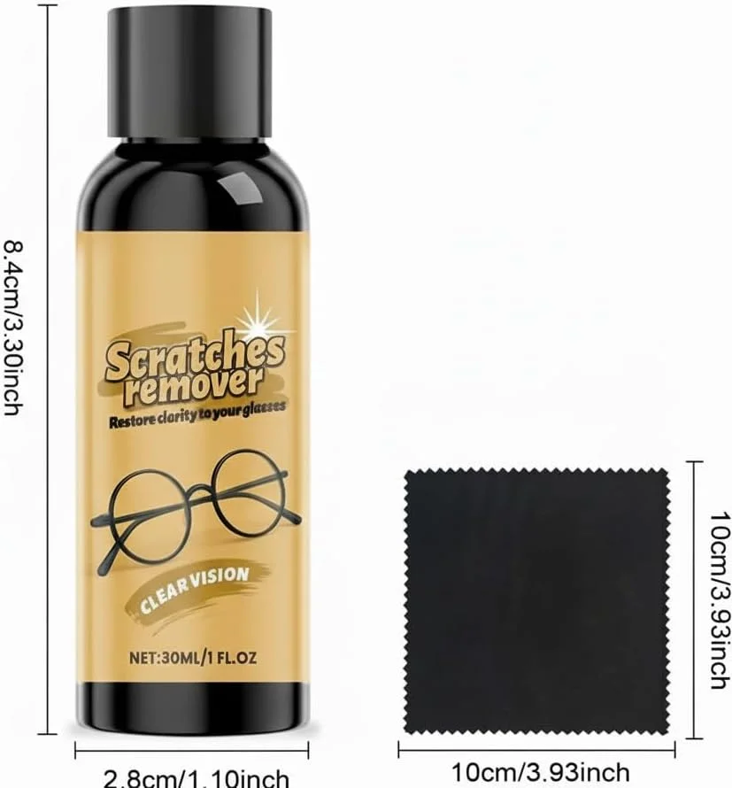 اسپری از بین برنده خط و خش عینک به همراه دستمال تمیز کننده، تمیز کننده لنز برای عینک آفتابی، صفحه نمایش گوشی هوشمند، کیت تمیز کننده عینک برای لکه ها، اثر انگشت و گرد و غبار، 30 میلی لیتر